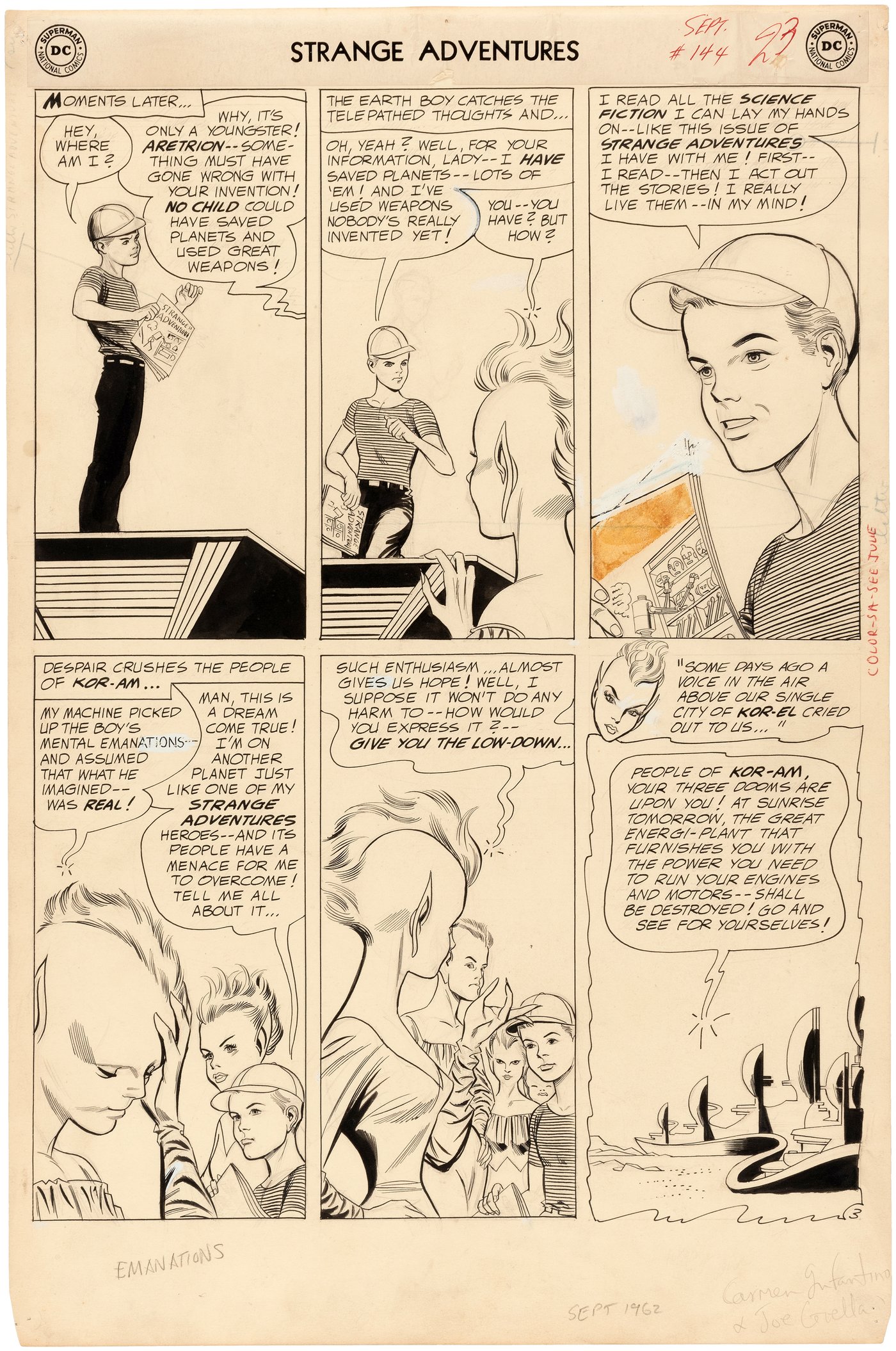 Hake's - STRANGE ADVENTURES #144 COMIC BOOK PAGE ORIGINAL ART BY ...