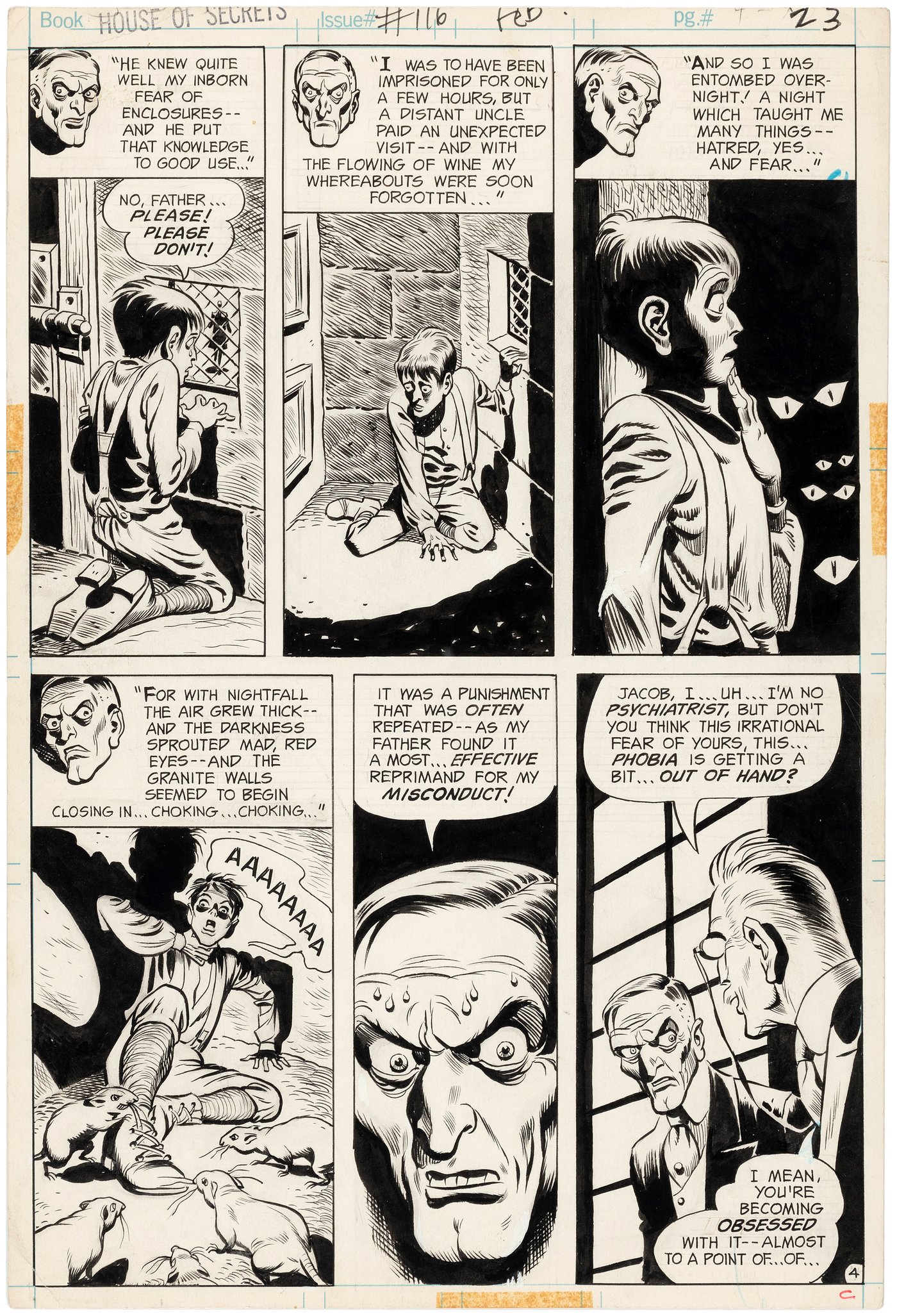 Hake's - HOUSE OF SECRETS #116 COMIC BOOK PAGE ORIGINAL ART BY RAMONA ...