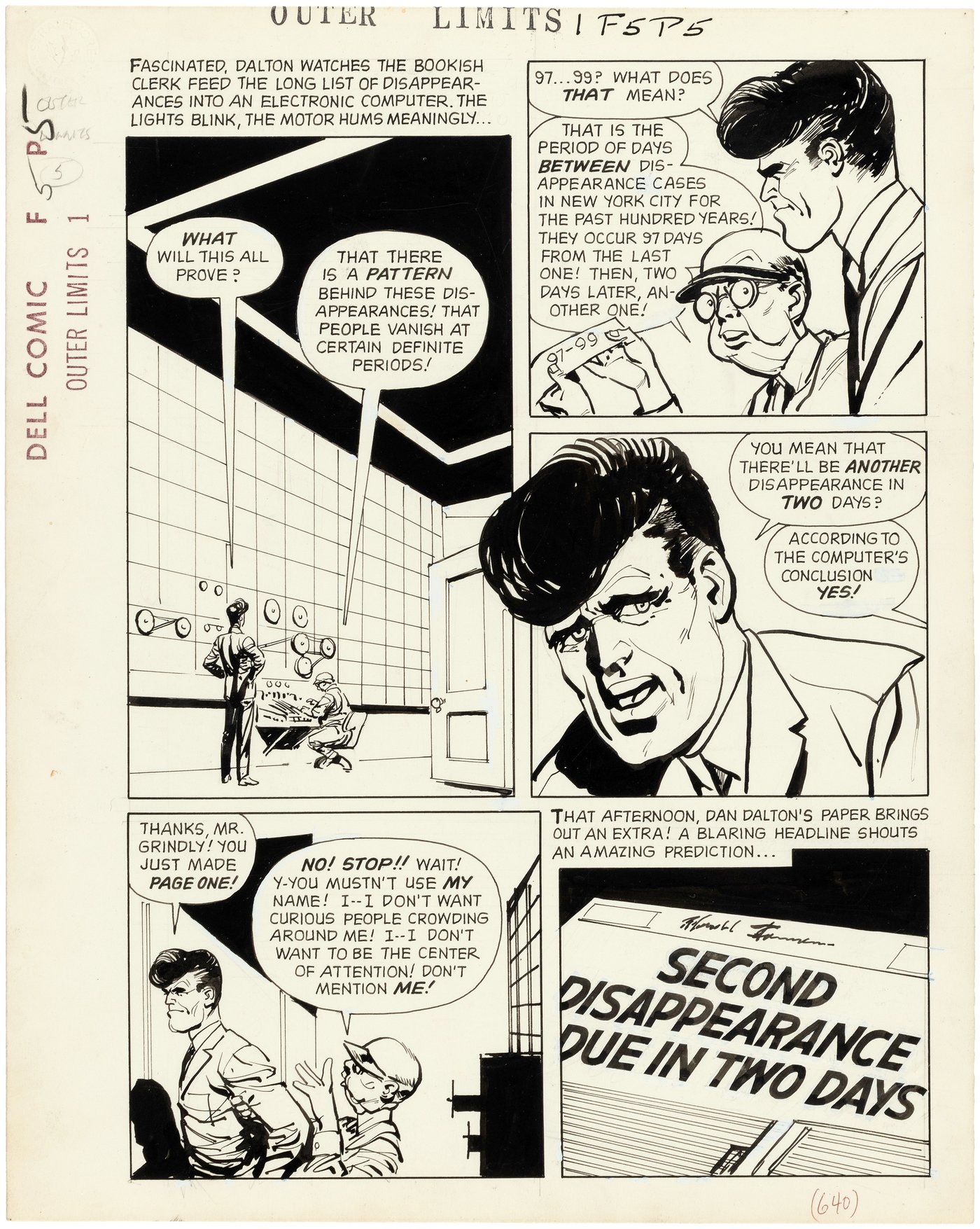 Hake's - OUTER LIMITS #1 COMPLETE COMIC BOOK ORIGINAL ART BY JACK SPARLING.
