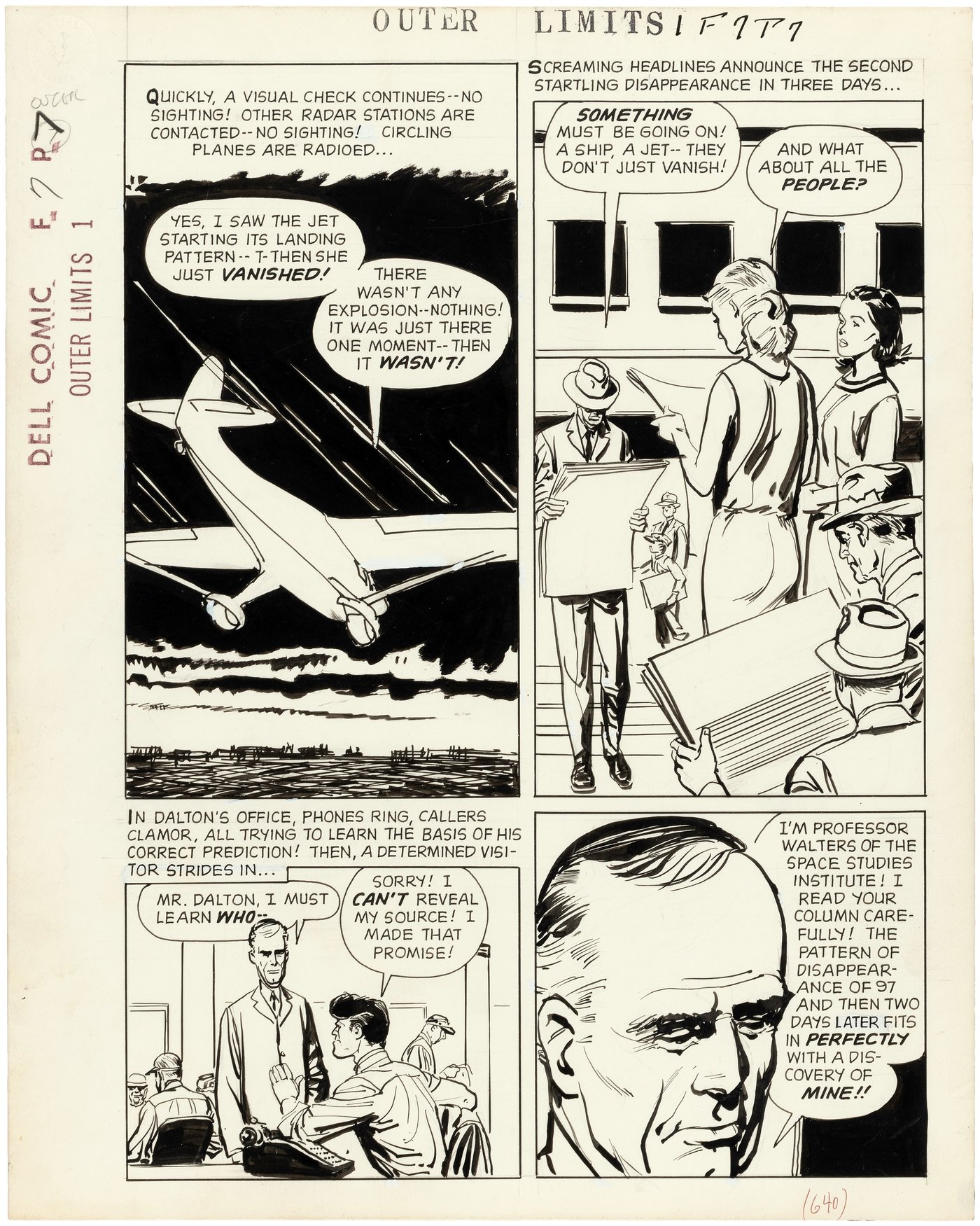 Hake's - OUTER LIMITS #1 COMPLETE COMIC BOOK ORIGINAL ART BY JACK SPARLING.