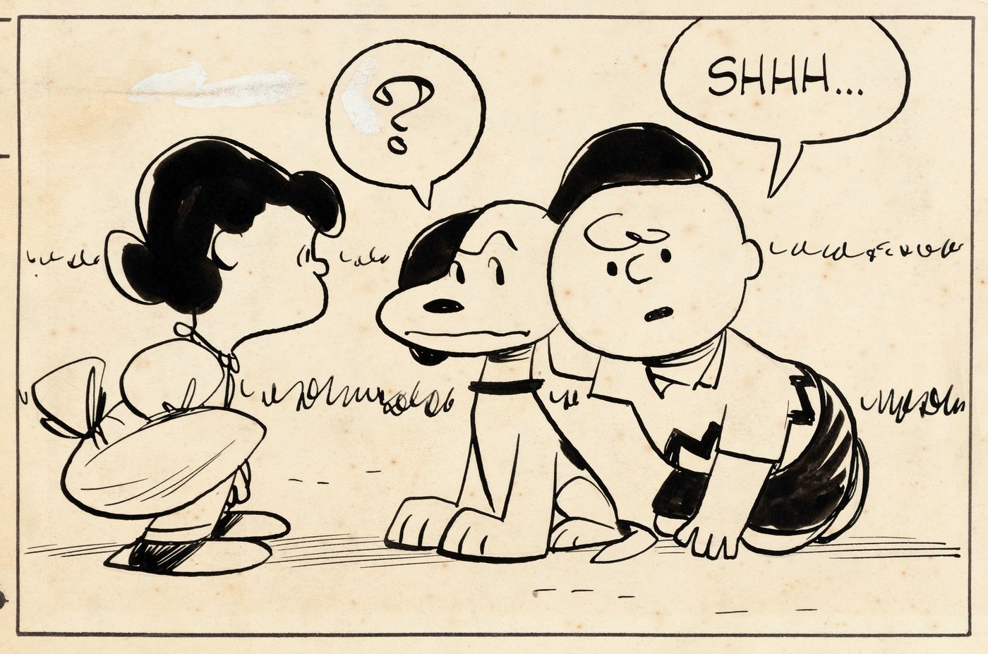 Hake's - PEANUTS JULY 3, 1955 SUNDAY PAGE ORIGINAL ART BY CHARLES