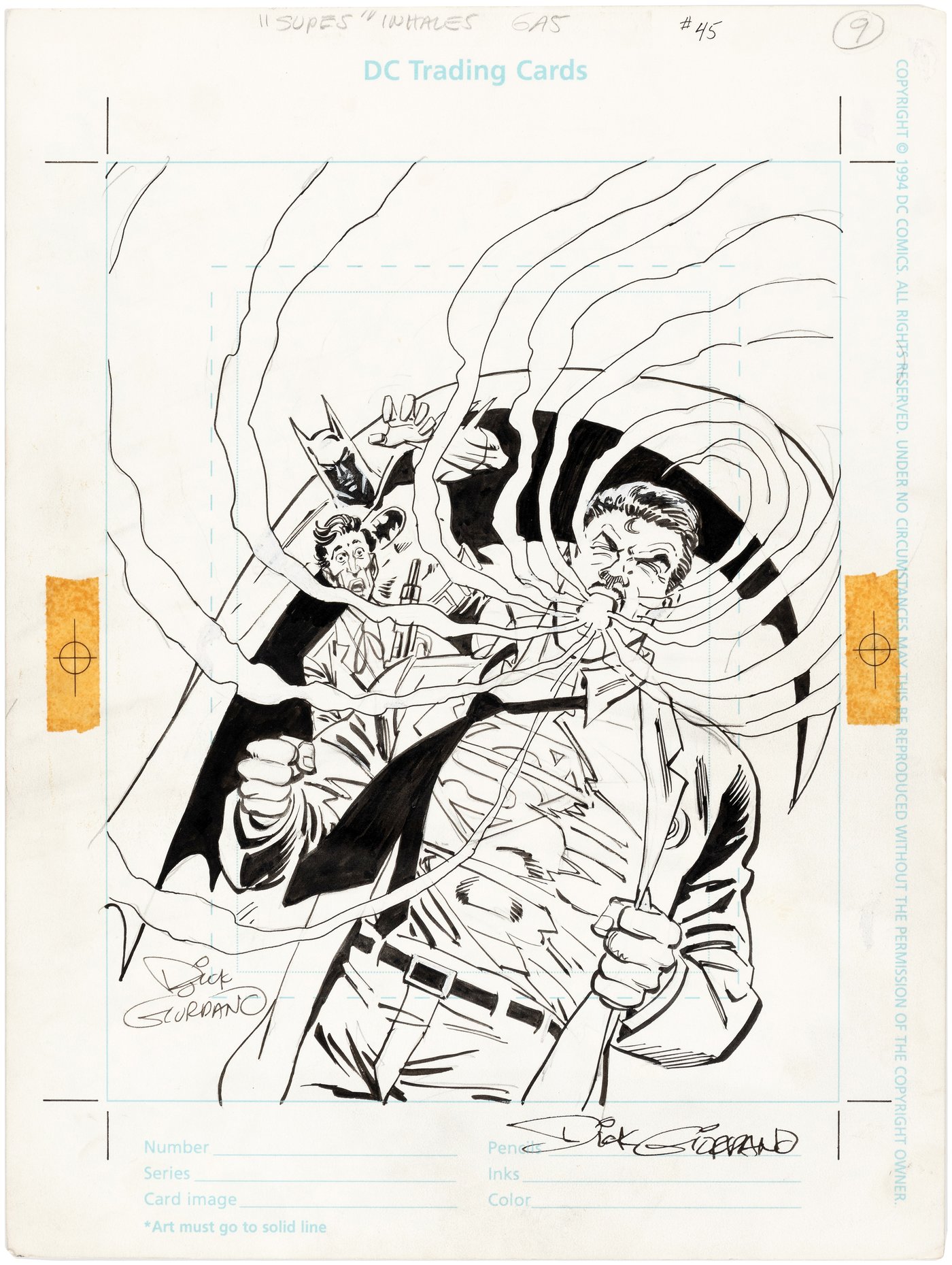 Hake's - SAGA OF THE DARK KNIGHT TRADING CARD #45 ORIGINAL ART BY JIM ...