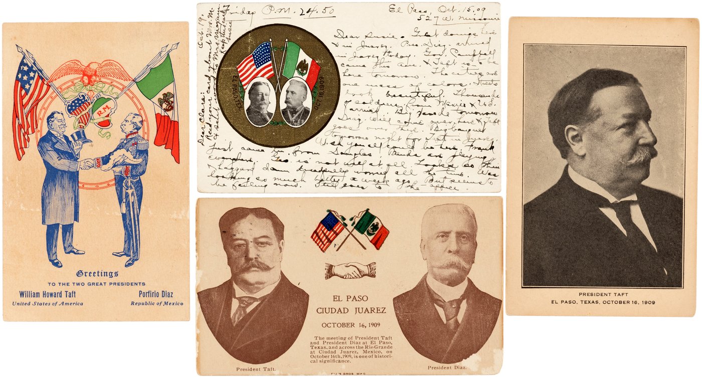 hake-s-taft-mexico-s-president-diaz-collection-of-nine-postcards