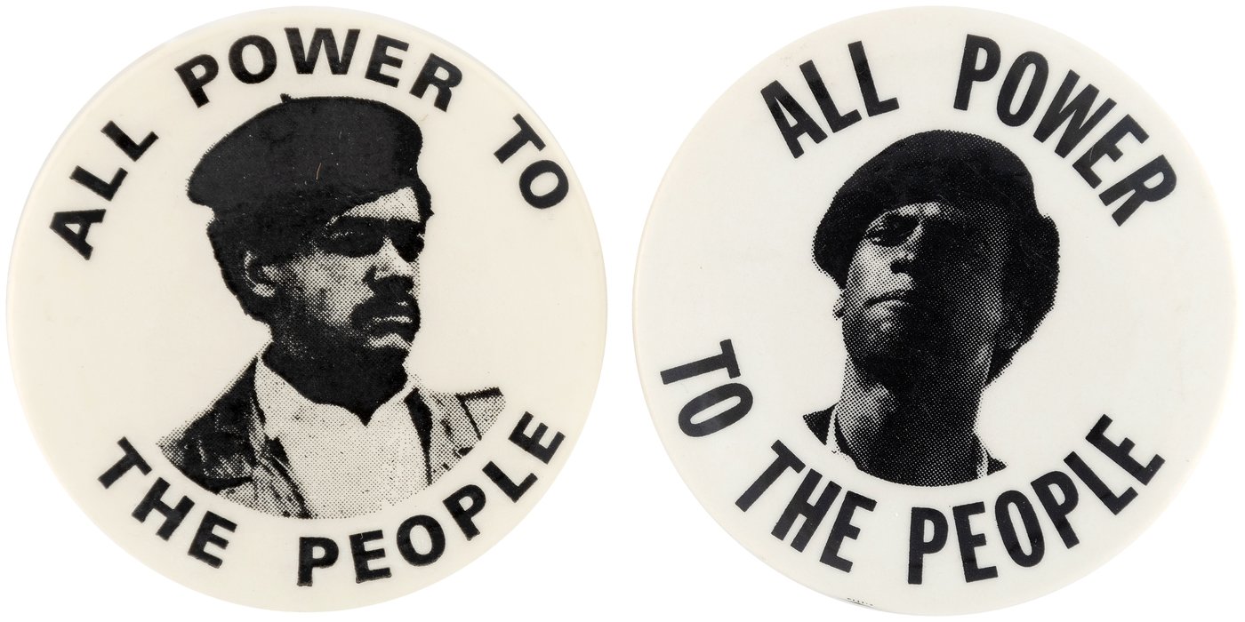 Hake's - NEWTON & SEALE "ALL POWER TO THE PEOPLE" PAIR OF BLACK PANTHER