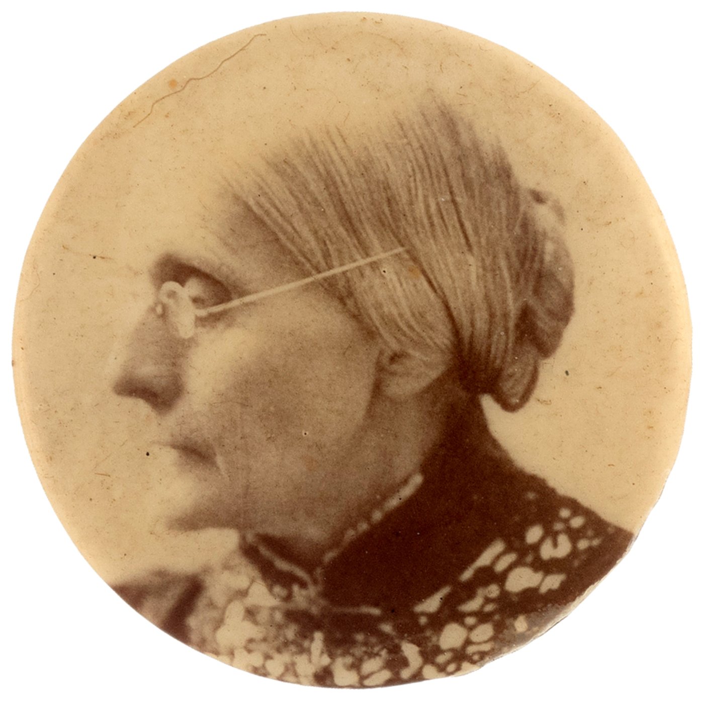 Hake's - WOMEN'S SUFFRAGE SUSAN B. ANTHONY REAL PHOTO BUTTON.