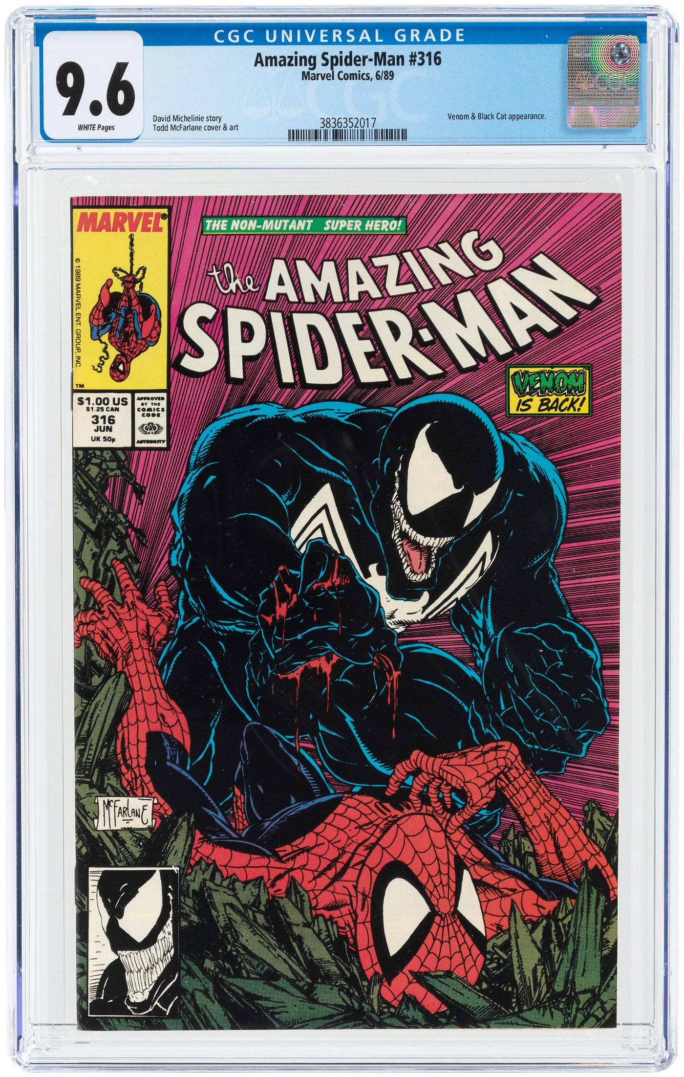 Hake's - AMAZING SPIDER-MAN #316 JUNE 1989 CGC 9.6 NM+.