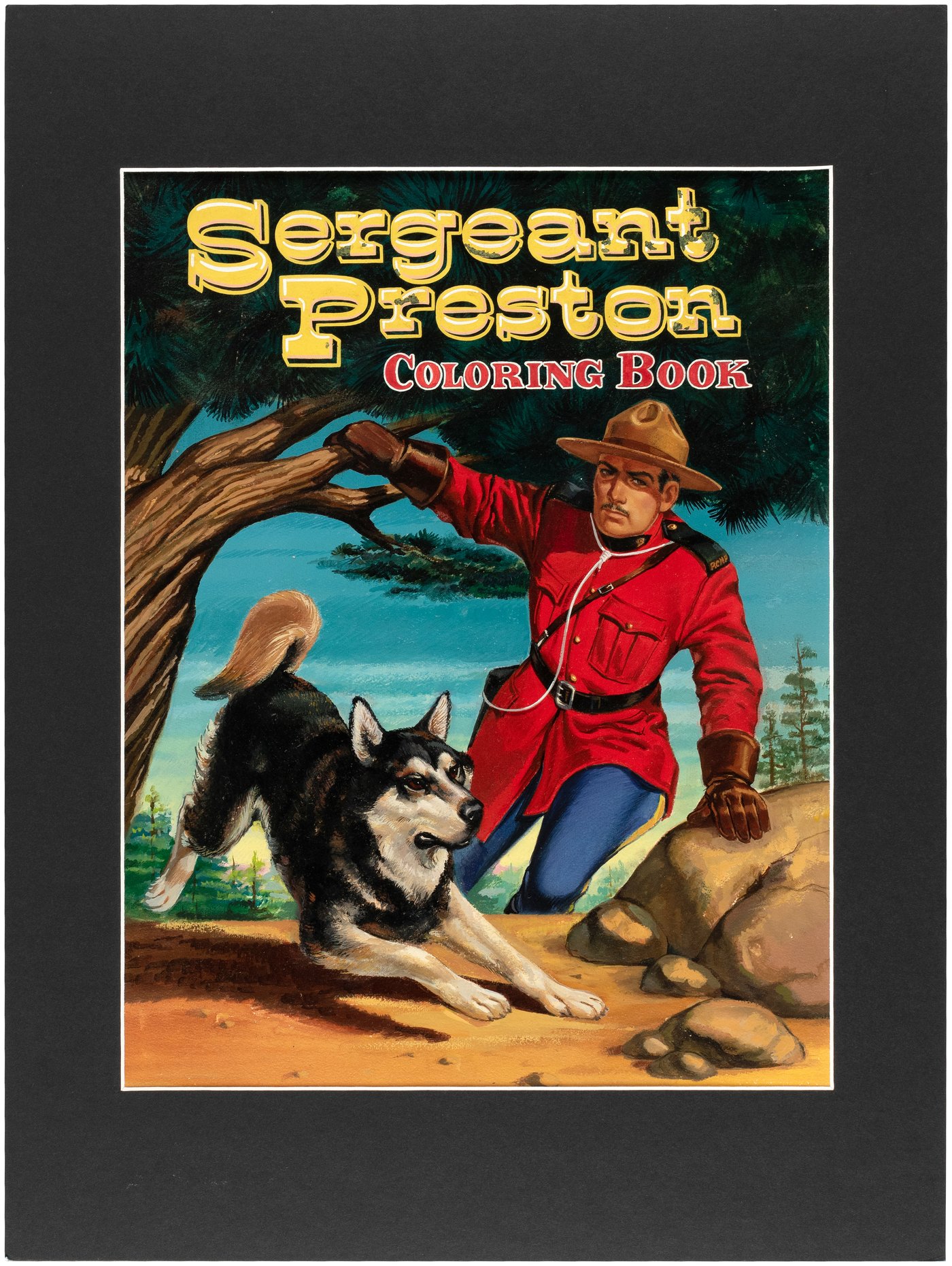 Hake's SERGEANT PRESTON COLORING BOOK COVER ORIGINAL ART BY RUSS MANNING.