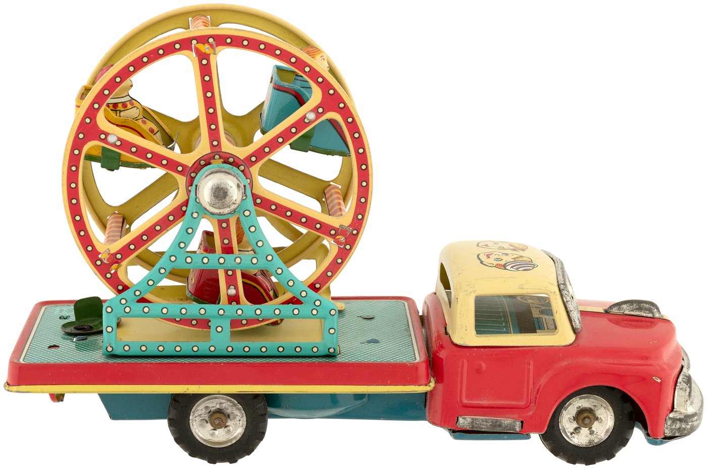 Hake's - FERRIS WHEEL FRICTION POWERED TIN TRUCK WITH BELL IN BOX.