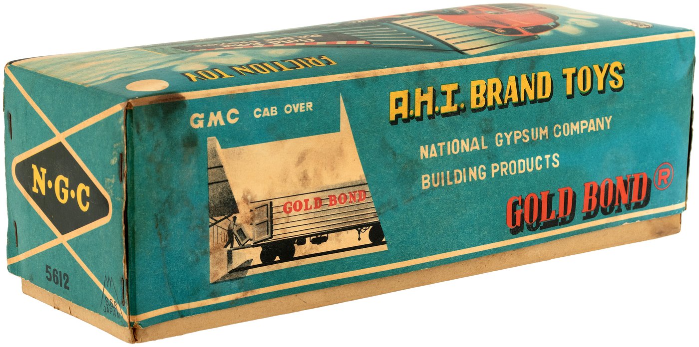 Hake S Gold Bond Building Products Friction Powered Tin Truck W Trailer In Box