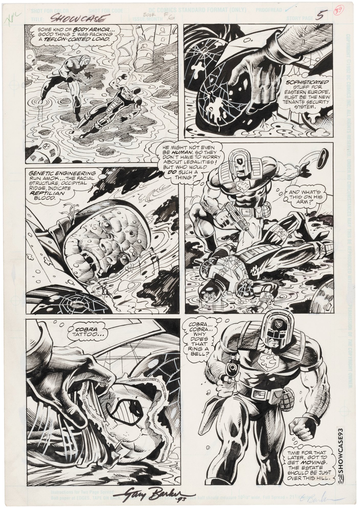 Hake's - SHOWCASE 93 #6 COMIC BOOK PAGE ORIGINAL ART BY GARY BARKER ...