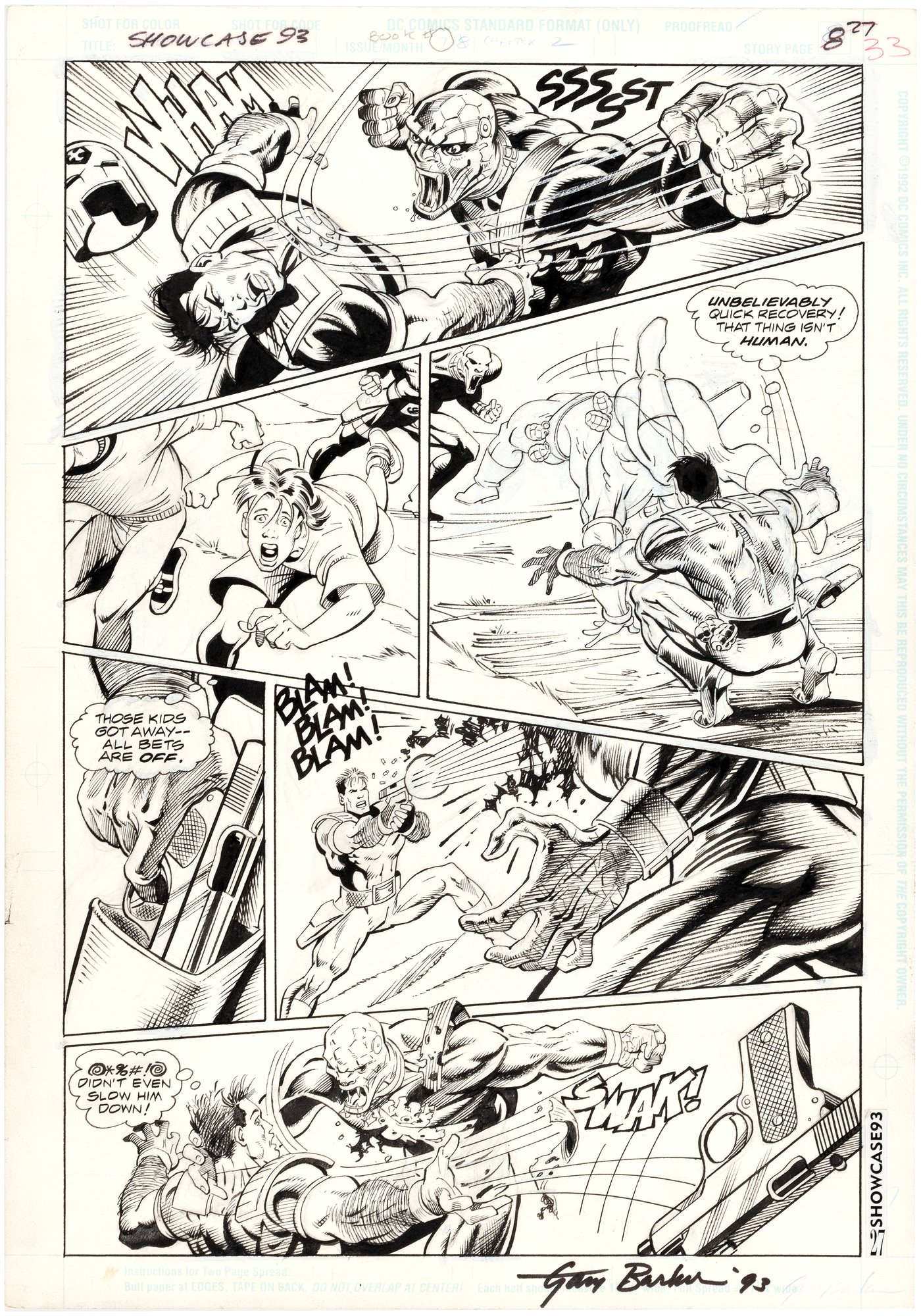 Hake's - SHOWCASE 93 #7 COMIC BOOK PAGE ORIGINAL ART BY GARY BARKER ...