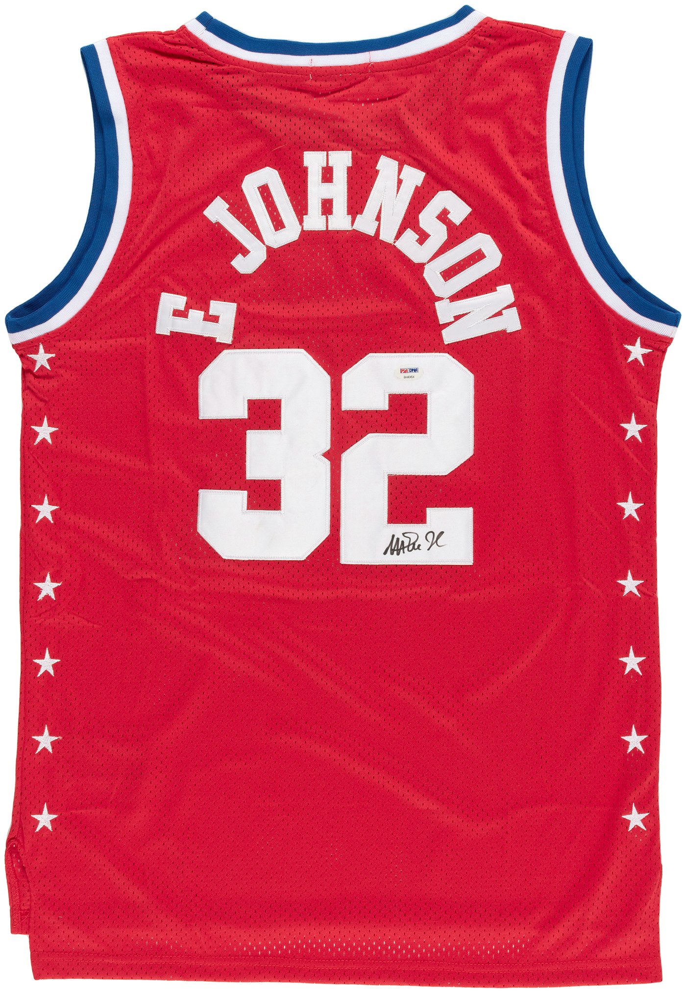 Hake's - MAGIC JOHNSON (HOF) NBA ALL STAR SIGNED BASKETBALL JERSEY.