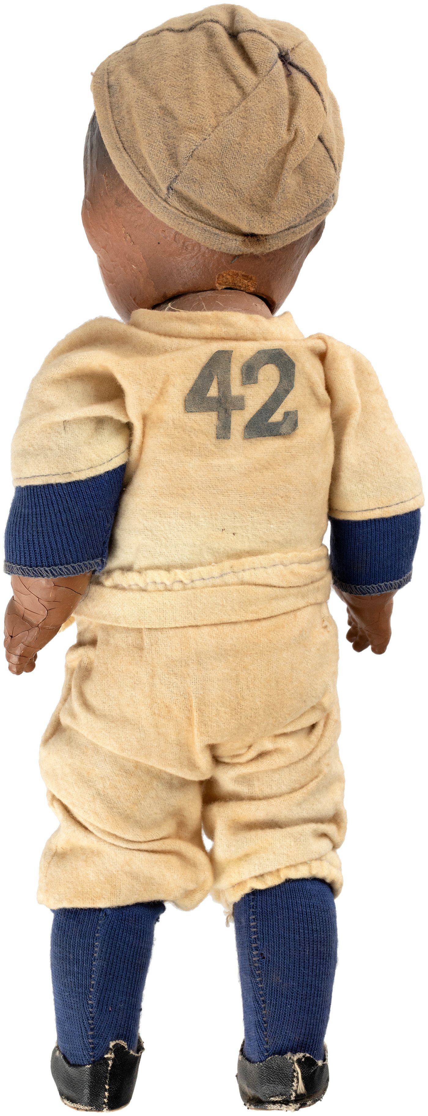 Hake's - JACKIE ROBINSON DODGERS COMPOSITION DOLL WITH ORIGINAL TAG.