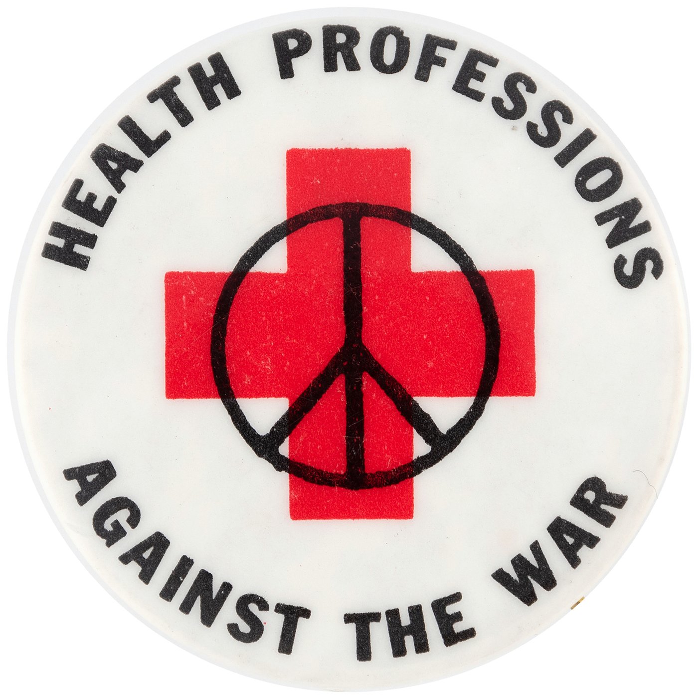 Hake's - "HEALTH PROFESSIONS AGAINST THE WAR" ANTI-VIETNAM WAR BUTTON.