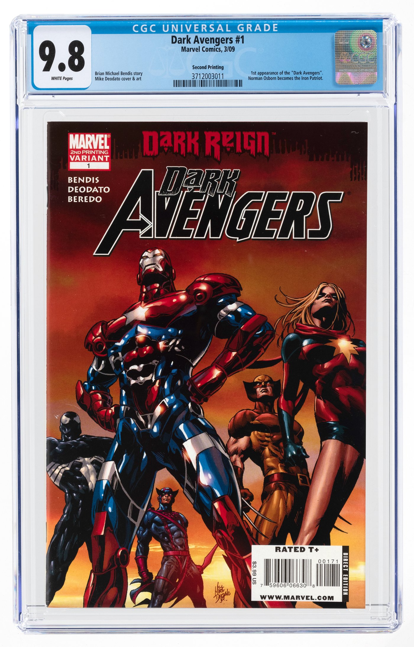 Hake's - Dark Avengers #1 March 2009 Cgc 9.8 Nm Mint (first Dark 