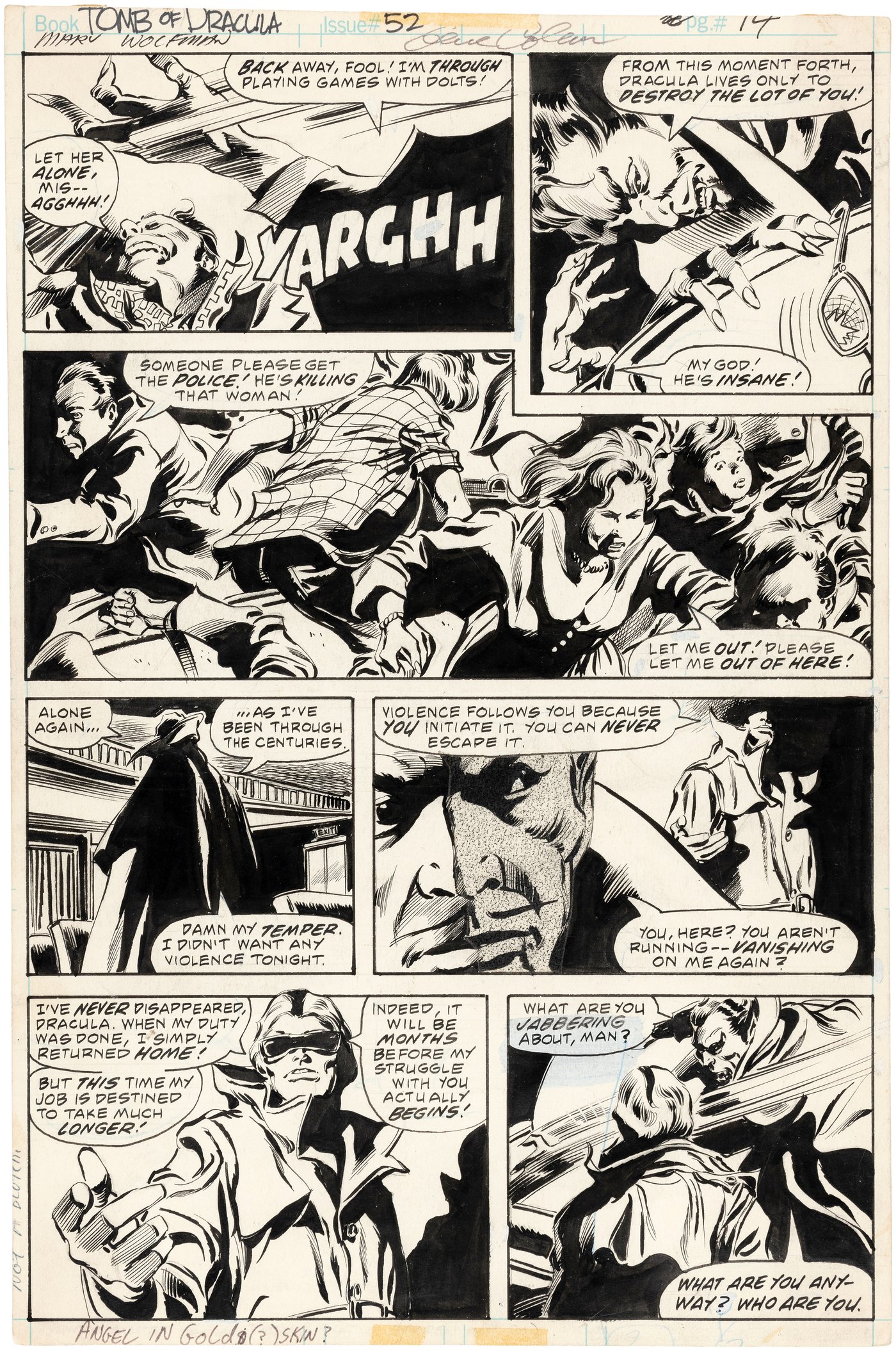 Hake's - THE TOMB OF DRACULA #52 COMIC BOOK PAGE ORIGINAL ART BY GENE ...