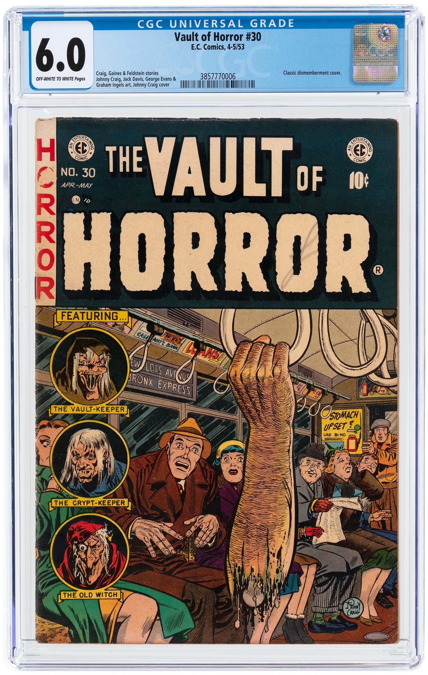 Hakes Vault Of Horror 30 April May 1953 Cgc 60 Fine