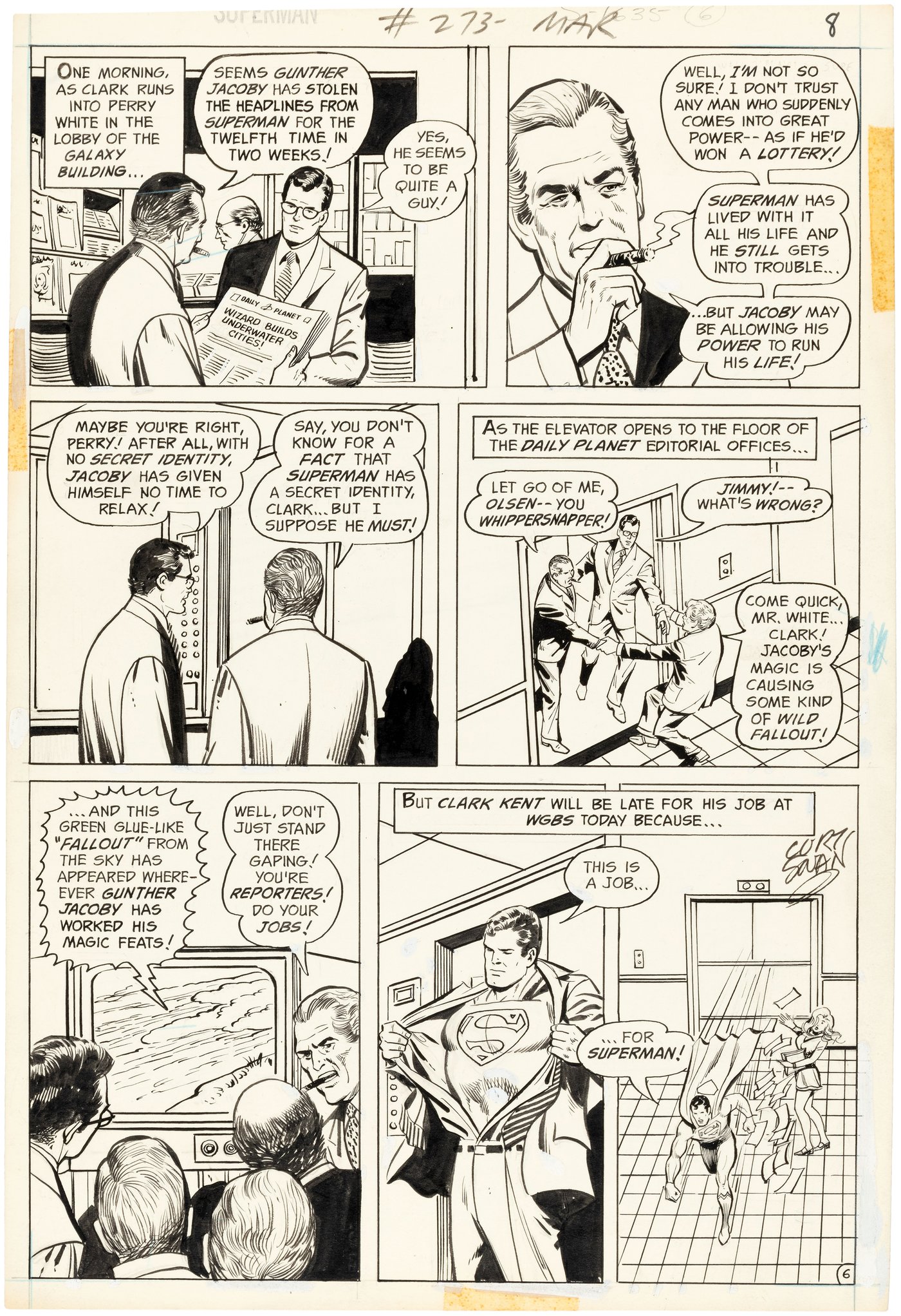 Hake's - SUPERMAN #273 COMIC BOOK PAGE ORIGINAL ART BY CURT SWAN.