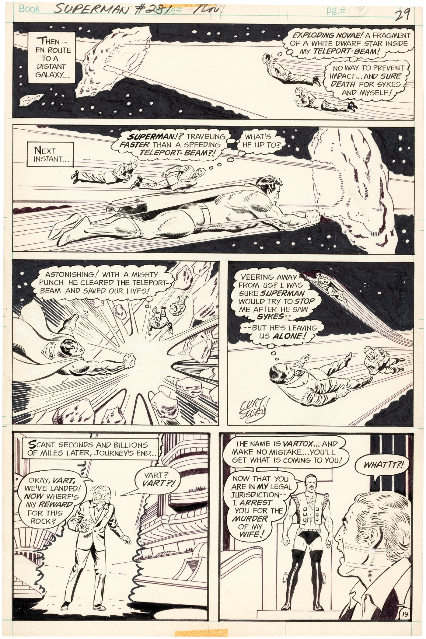 Hake's - SUPERMAN #281 COMIC BOOK PAGE ORIGINAL ART BY CURT SWAN.