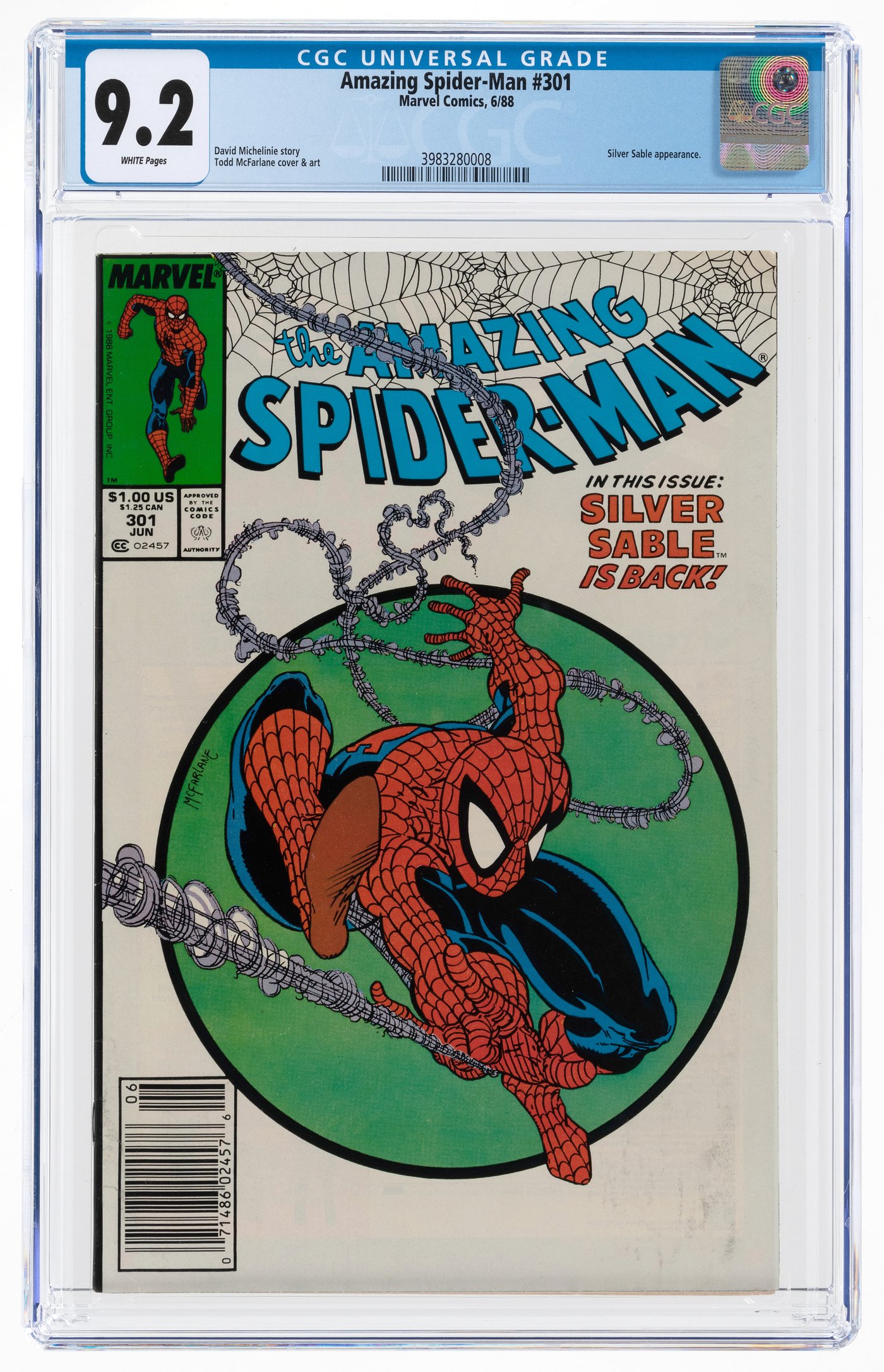 Hake's - AMAZING SPIDER-MAN #301 JUNE 1988 CGC 9.2 NM-.