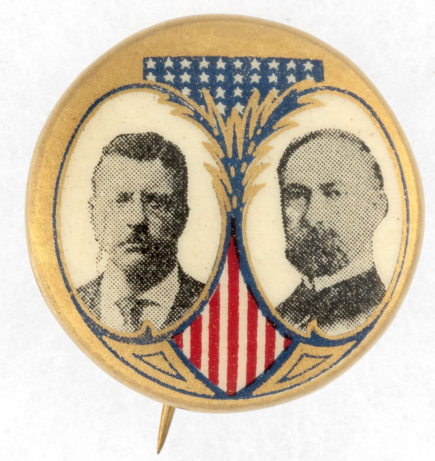 Hake's - ROOSEVELT & FAIRBANKS AMERICAN SHIELD JUGATE BUTTON.