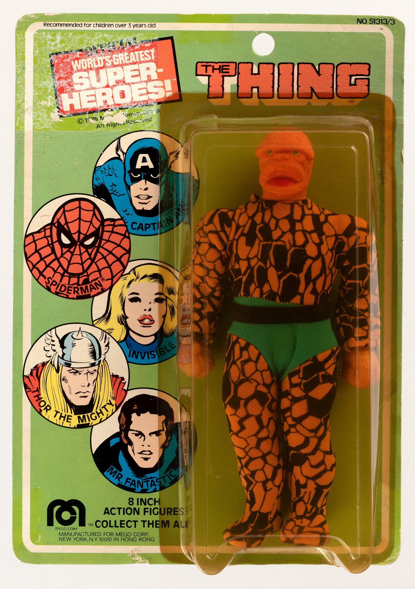 Hake's THE THING MEGO ACTION FIGURE ON CARD.