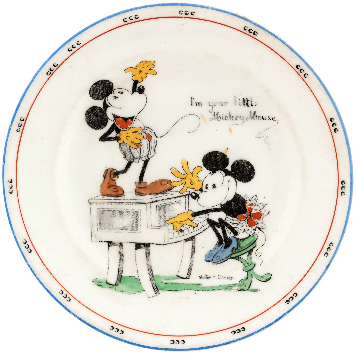 Hake's - MICKEY & MINNIE MOUSE PARAGON CHINA TRIO.