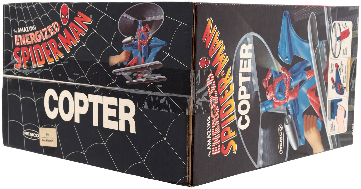 RARE store 1978 REMCO THE AMAZING ENERGIZED SPIDERMAN COPTER .