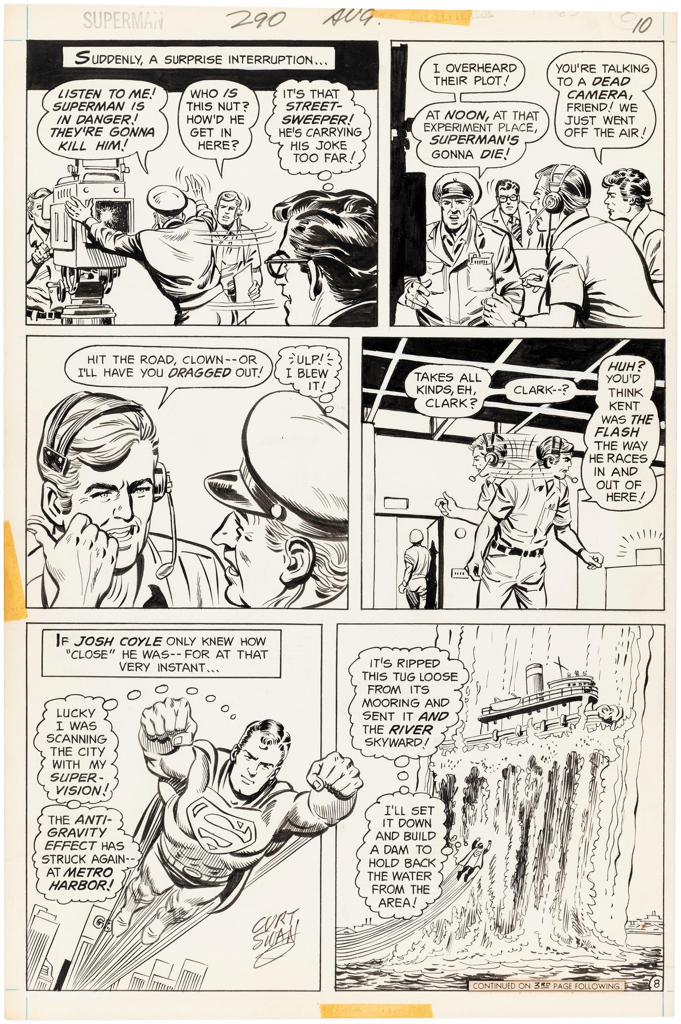 Hake's - SUPERMAN #290 COMIC BOOK PAGE ORIGINAL ART BY CURT SWAN.