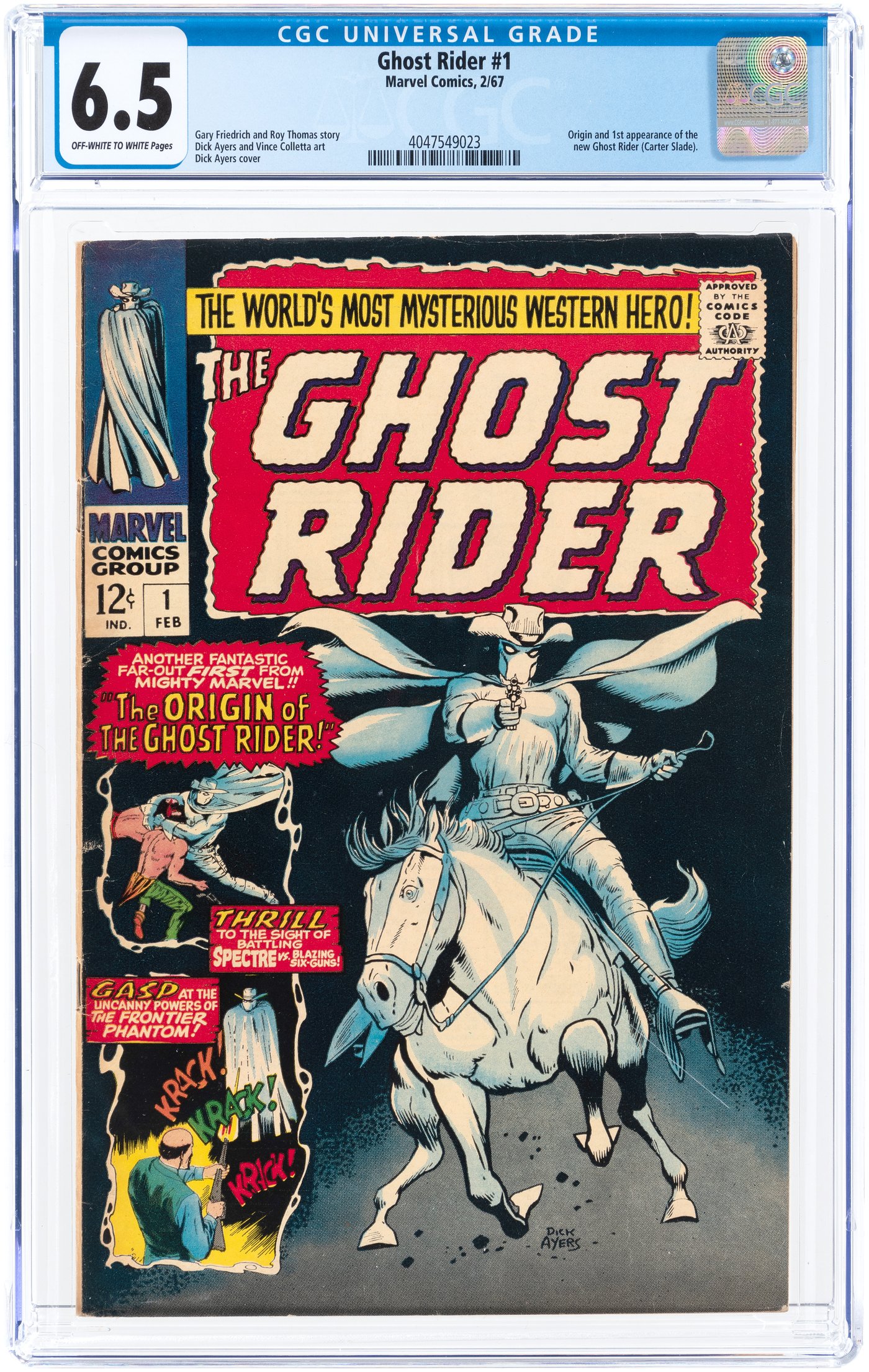 Hake's - GHOST RIDER #1 FEBRUARY 1967 CGC 6.5 FINE+ (FIRST GHOST