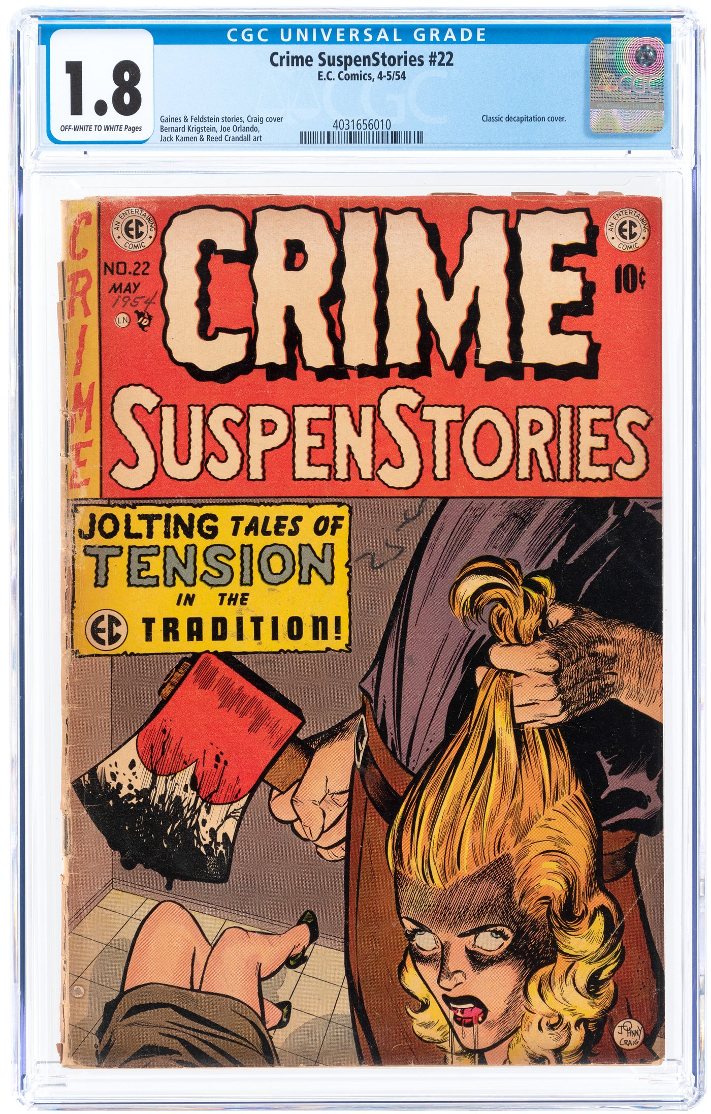 Hake's - CRIME SUSPENSTORIES #22 APRIL-MAY 1954 CGC 1.8 GOOD-.