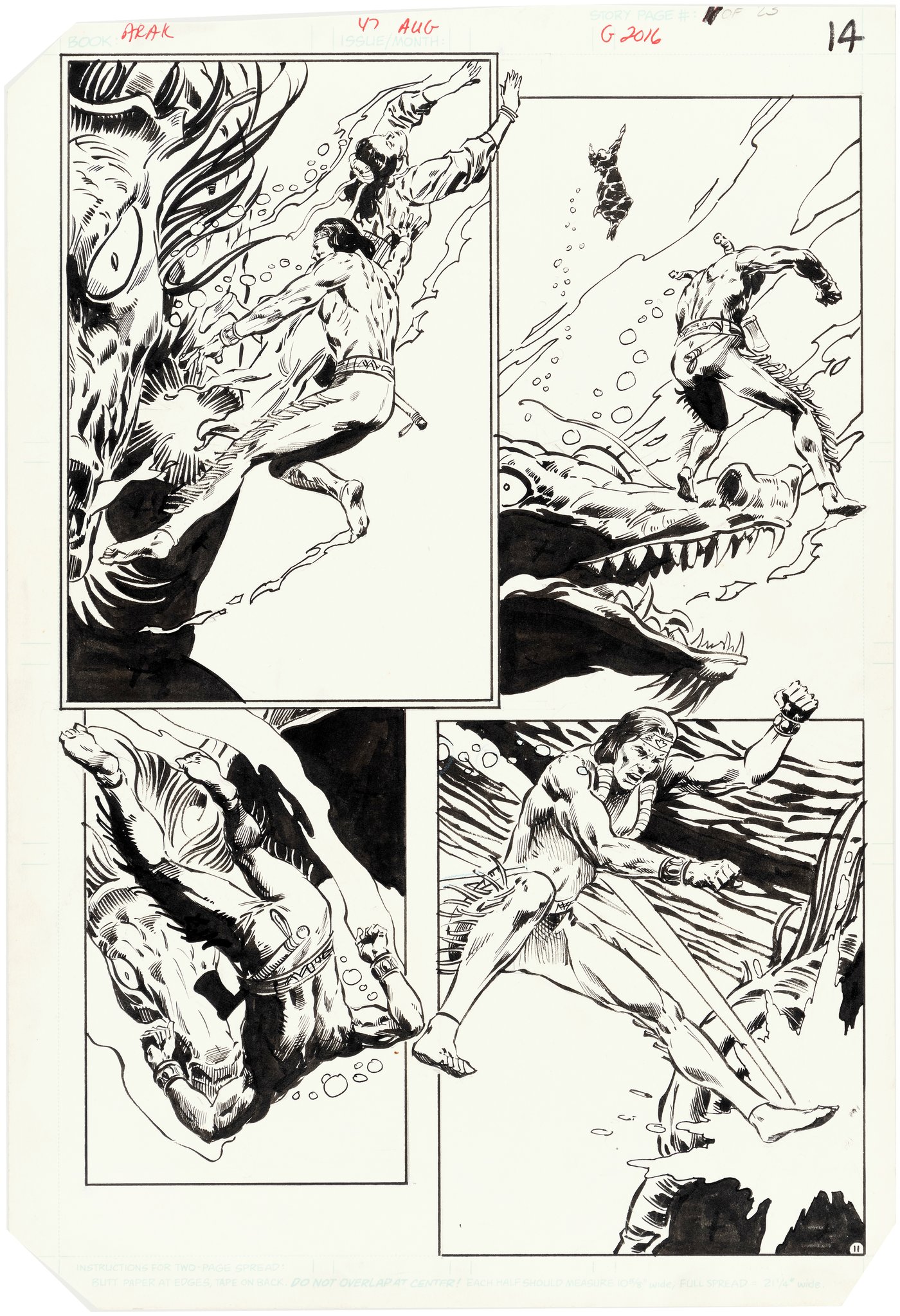 Hake's - ARAK, SON OF THUNDER #47 COMIC BOOK PAGE ORIGINAL ART BY ...