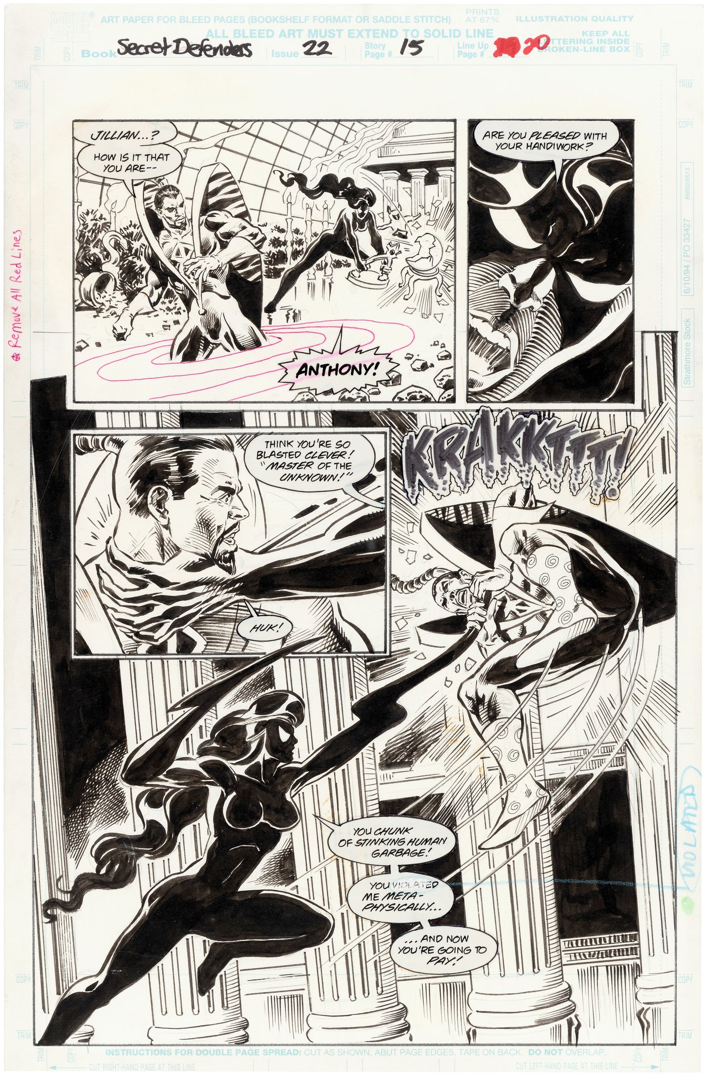 Hake's - SECRET DEFENDERS #22 COMIC BOOK PAGE ORIGINAL ART BY BILL ...