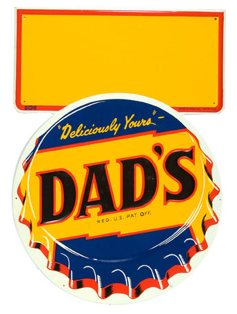 Hake's - DAD'S ROOT BEER PRIVATE PANEL CAP SIGN.