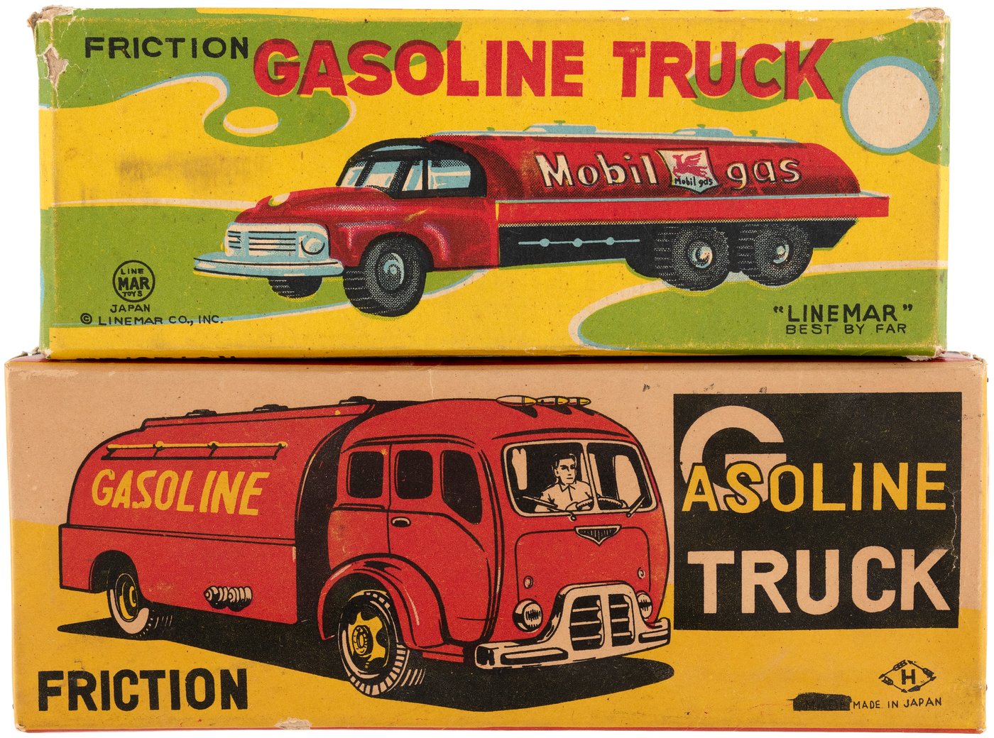 hake-s-mobil-generic-gasoline-japan-friction-small-tin-truck-pair