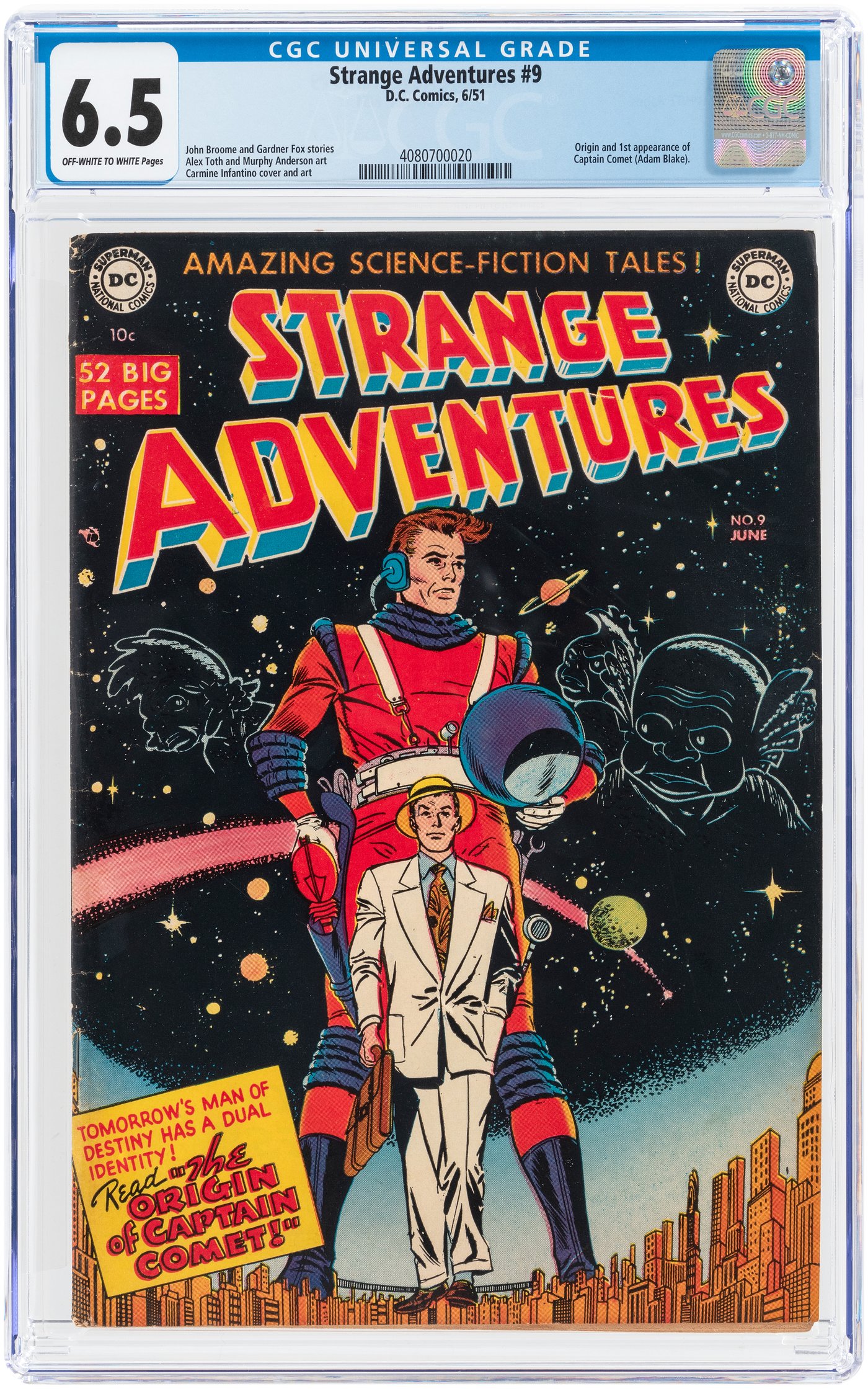 Hake's - STRANGE ADVENTURES #9 JUNE 1951 CGC 6.5 FINE+ (FIRST CAPTAIN ...