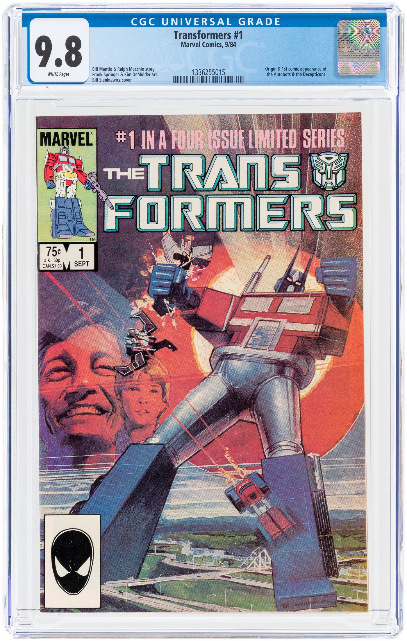 Hake's - TRANSFORMERS #1 SEPTEMBER 1984 CGC 9.8 NM/MINT (FIRST AUTOBOTS ...