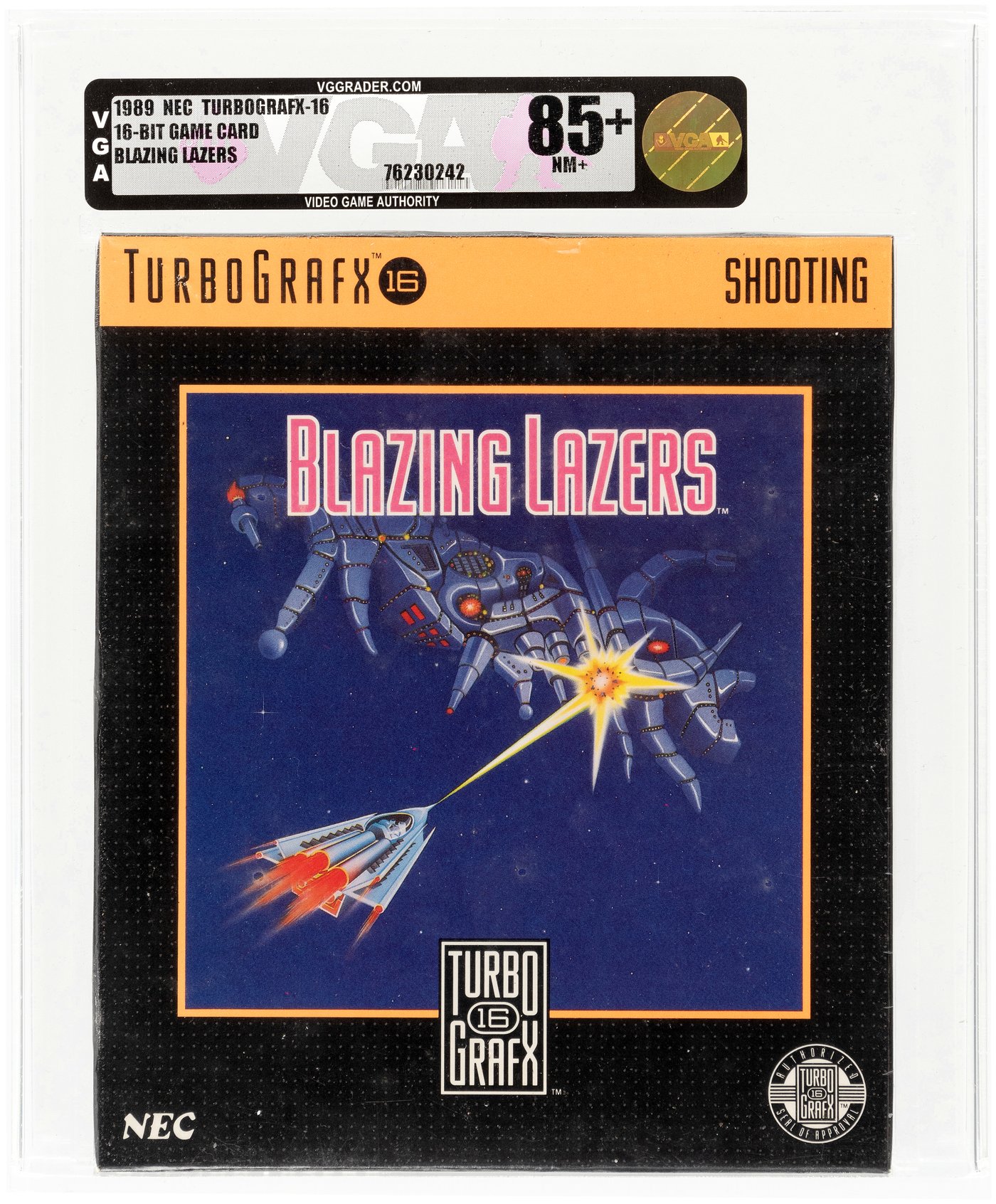 Hake S NEC TURBOGRAFX 16 1989 BLAZING LAZERS VGA 85 NM