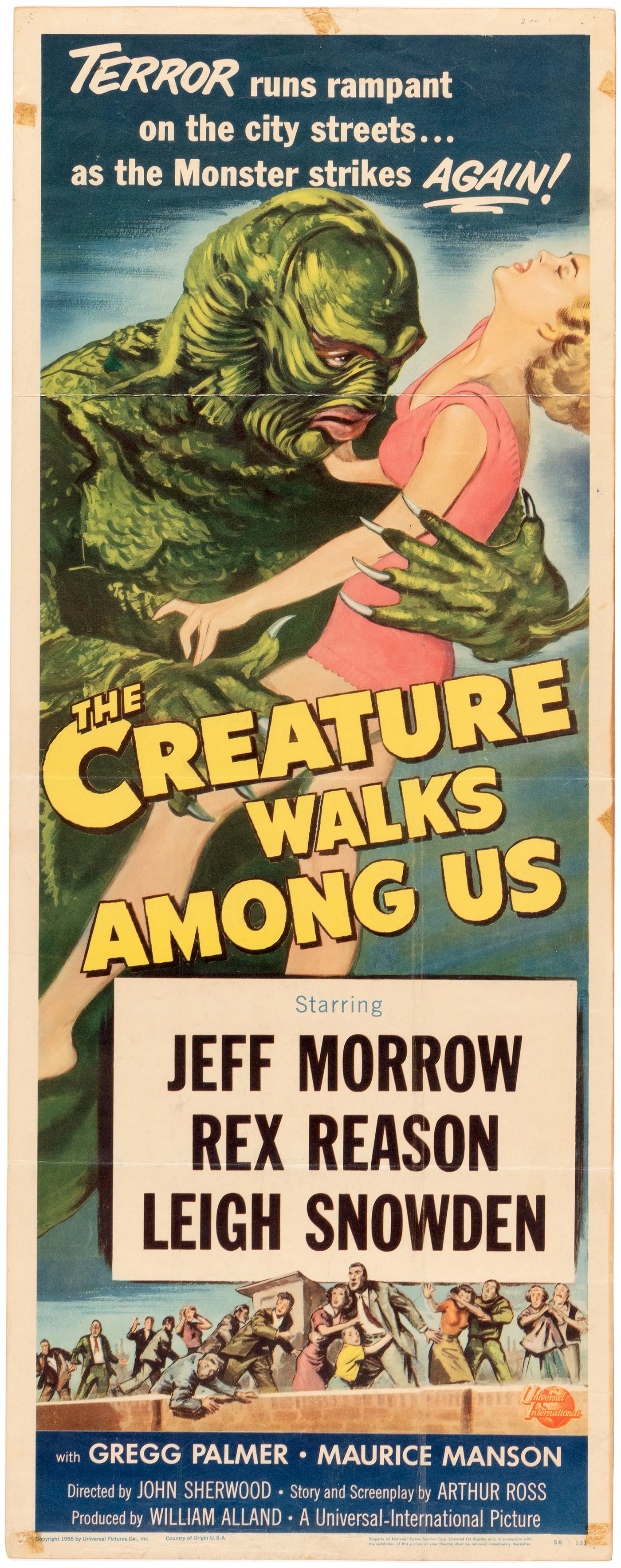 Hake's - THE CREATURE WALKS AMONG US INSERT MOVIE POSTER.