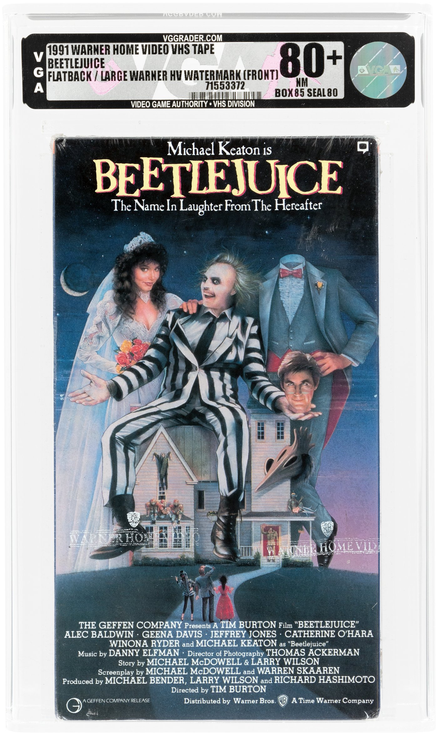 Hake's - BEETLEJUICE VHS (1991) VGA 80+ NM (FLATBACK/LARGE WARNER HOME ...