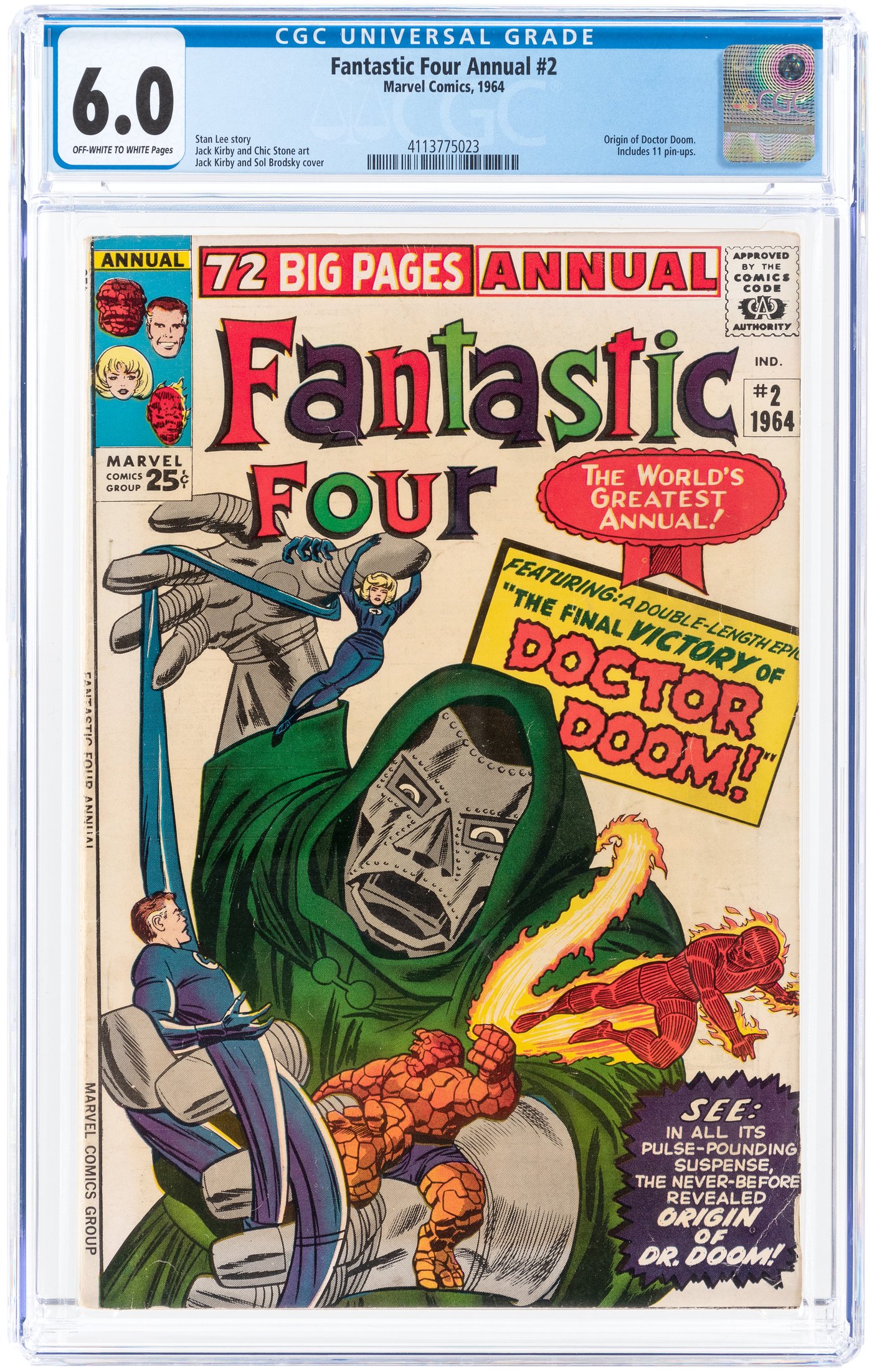 Hakes Fantastic Four Annual 2 1964 Cgc 60 Fine 