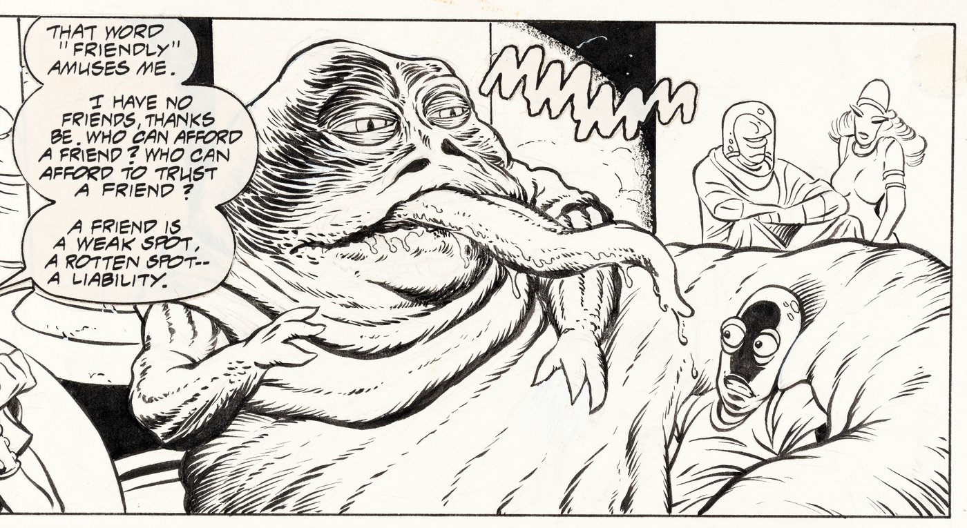 Hakes Star Wars Jabba The Hutt The Gaar Suppoon Hit Comic Book Page Original Art By Art 6747