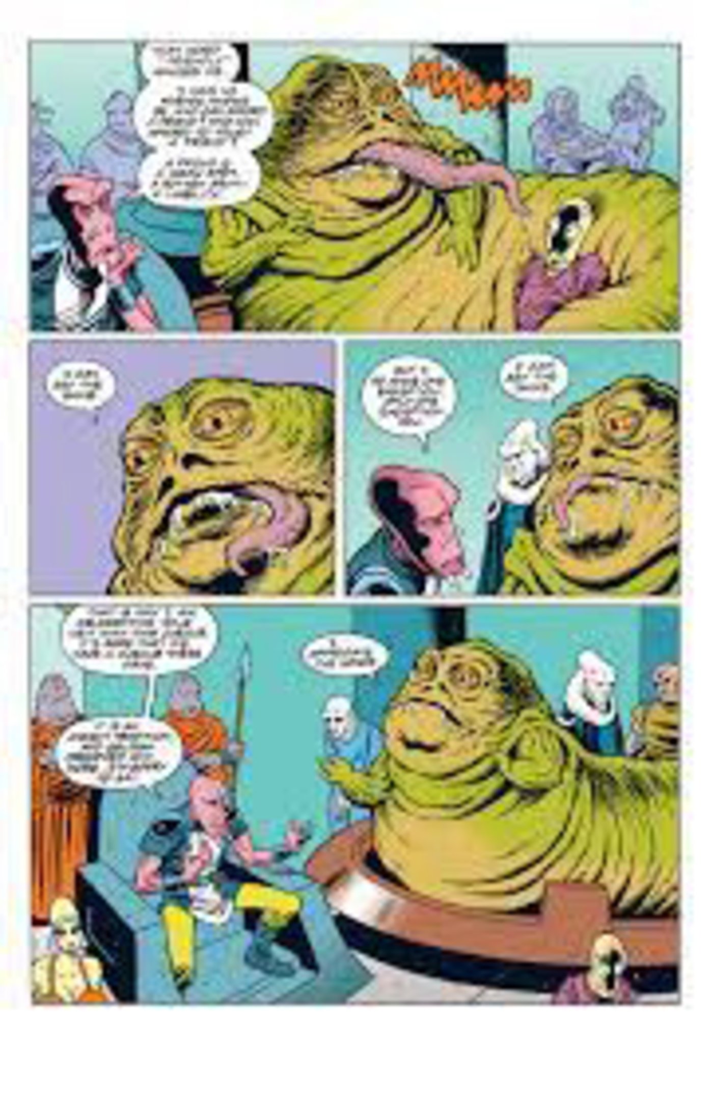 Hakes Star Wars Jabba The Hutt The Gaar Suppoon Hit Comic Book Page Original Art By Art 9770