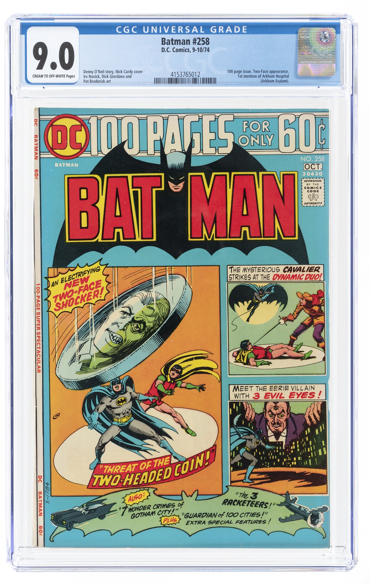 Hakes Batman 258 September October 1974 Cgc 90 Vfnm