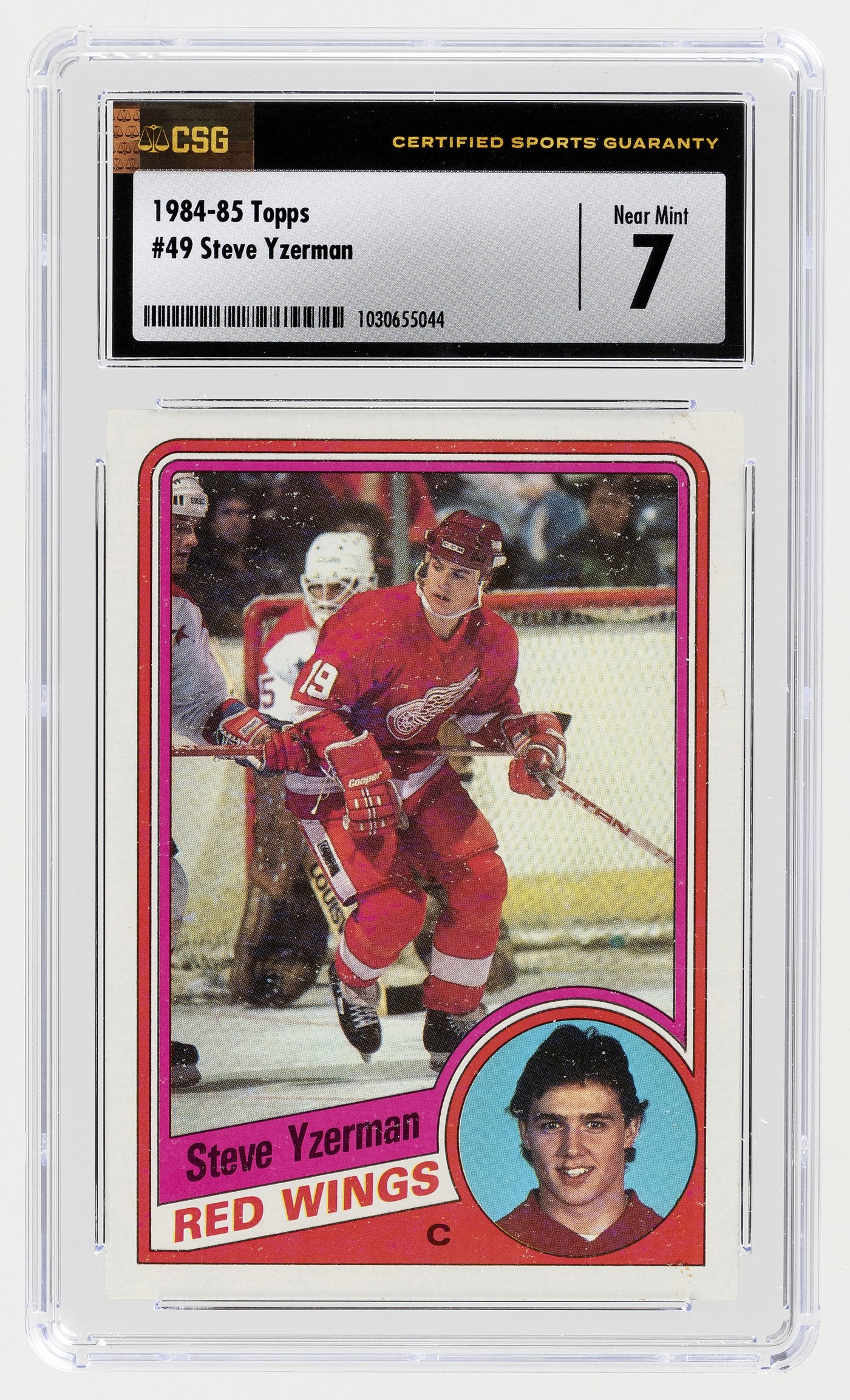 Hake's - 1984-85 TOPPS #49 STEVE YZERMAN (HOF) CSG 7 NM.