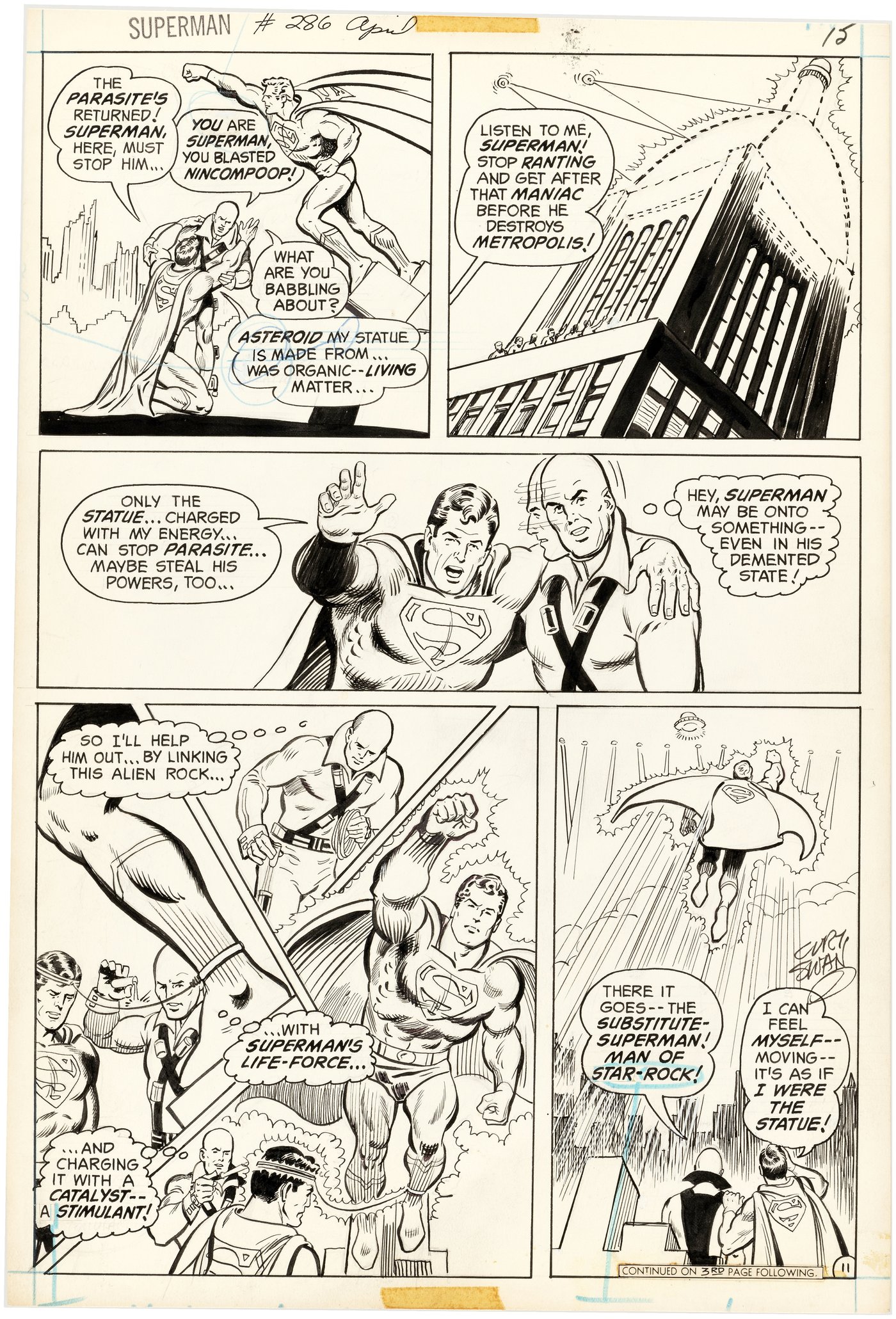 Hake's - Superman #286 Comic Book Page Original Art By Curt Swan.