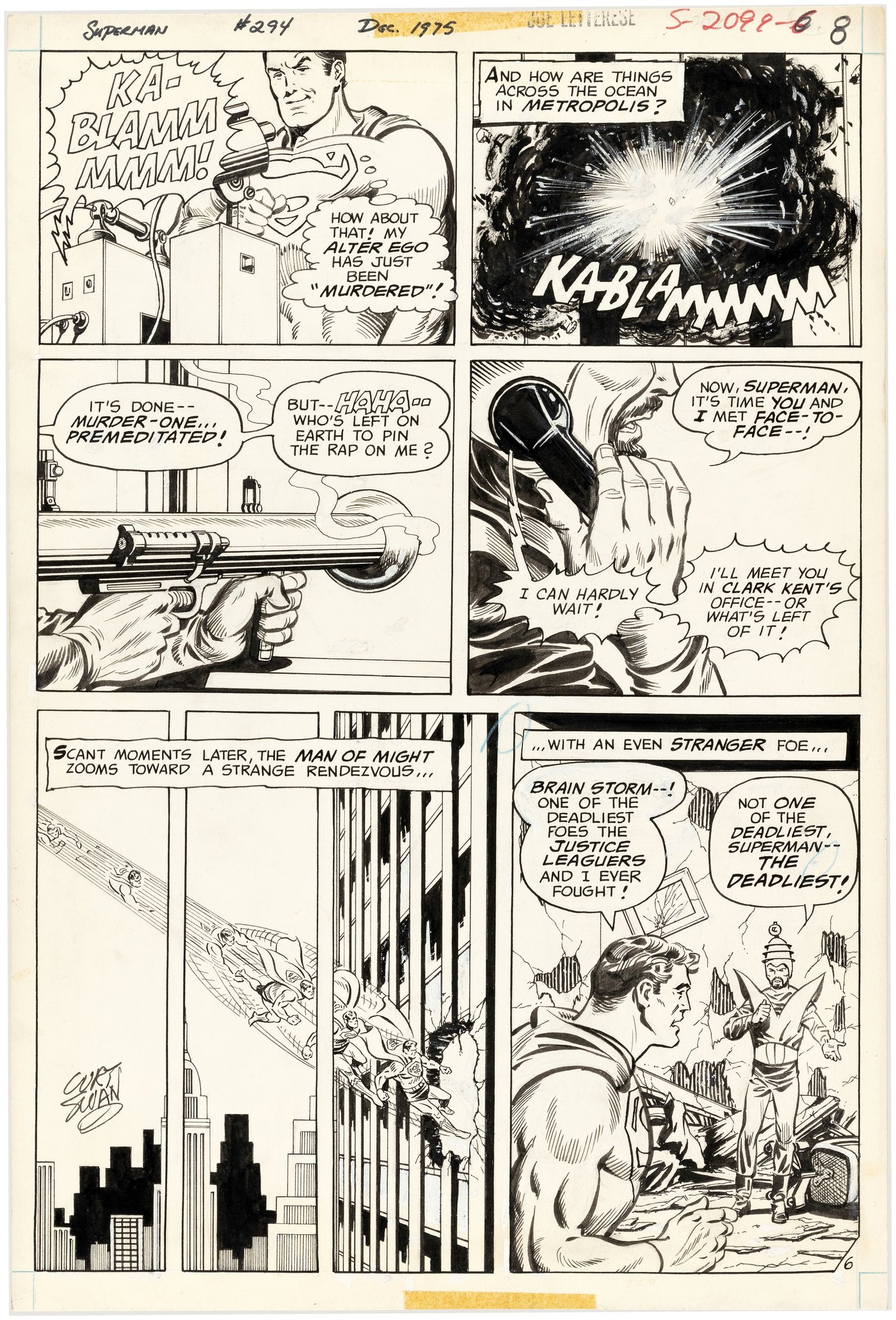 Hake's - SUPERMAN #294 COMIC BOOK PAGE ORIGINAL ART BY CURT SWAN.