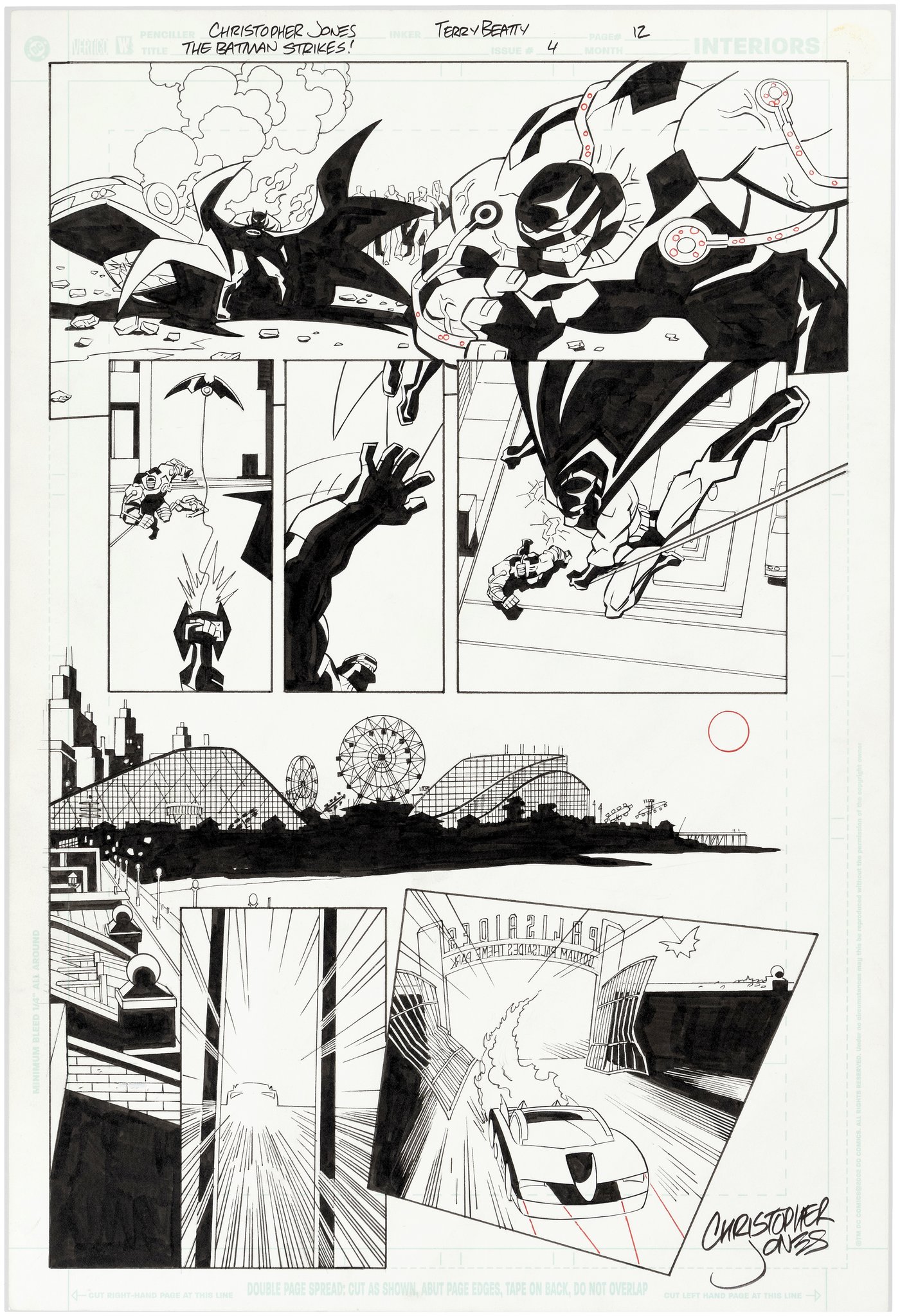 Hake's - THE BATMAN STRIKES! #4 COMIC PAGE ORIGINAL ART BY CHRISTOPHER ...