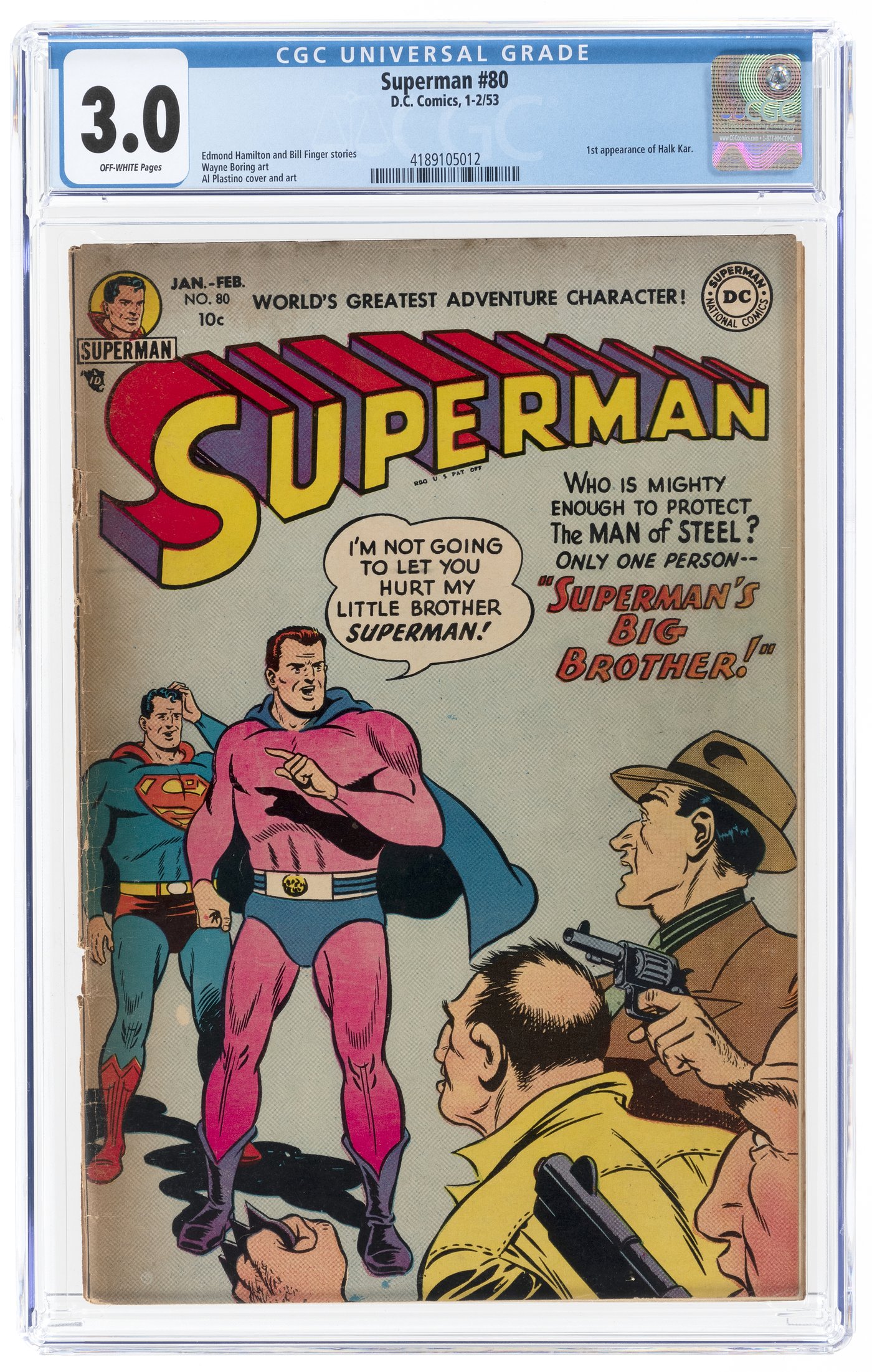 Hake's - Superman #80 January-february 1953 Cgc 3.0 Good Vg.