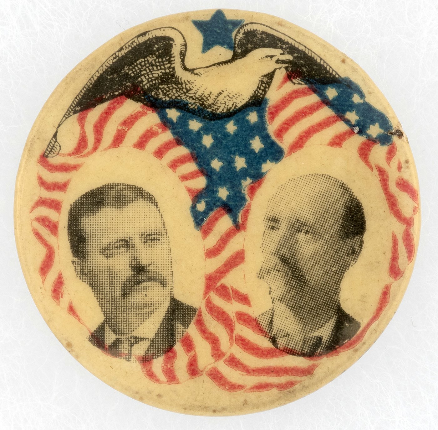 Hake's - Patriotic Roosevelt And Dunn Mn Coattail Jugate Button.